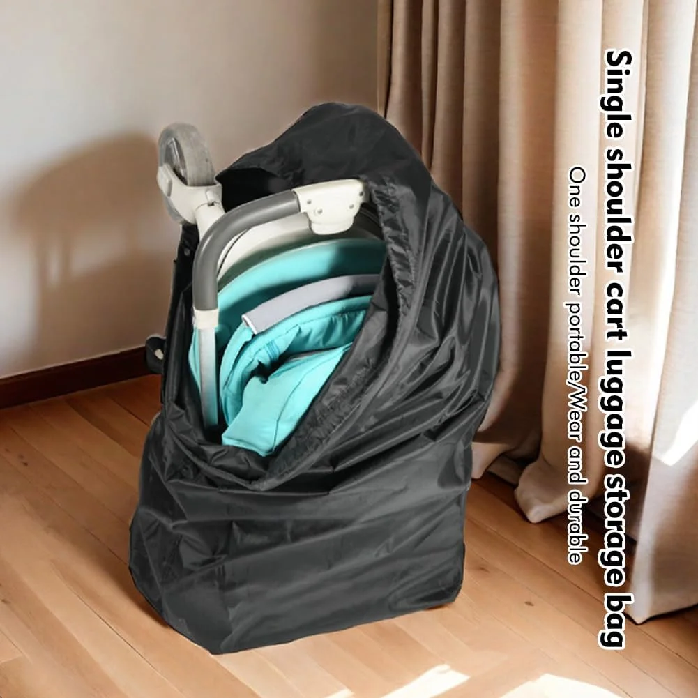 کیف حمل کالسکه JIANWEI مناسب هواپیما، 117x53x33 سانتی متر، کیف حمل صندلی ماشین/کالسکه با بند شانه، لوازم جانبی مسافرتی ضد آب برای کالسکه در فرودگاه (مشکی) کیف حمل کالسکه JIANWEI مناسب هواپیما، 117x53x33 سانتی متر، کیف حمل صندلی ماشین/کالسکه با بند شانه، لوازم جانبی مسافرتی ضد آب برای کالسکه در فرودگاه (مشکی)