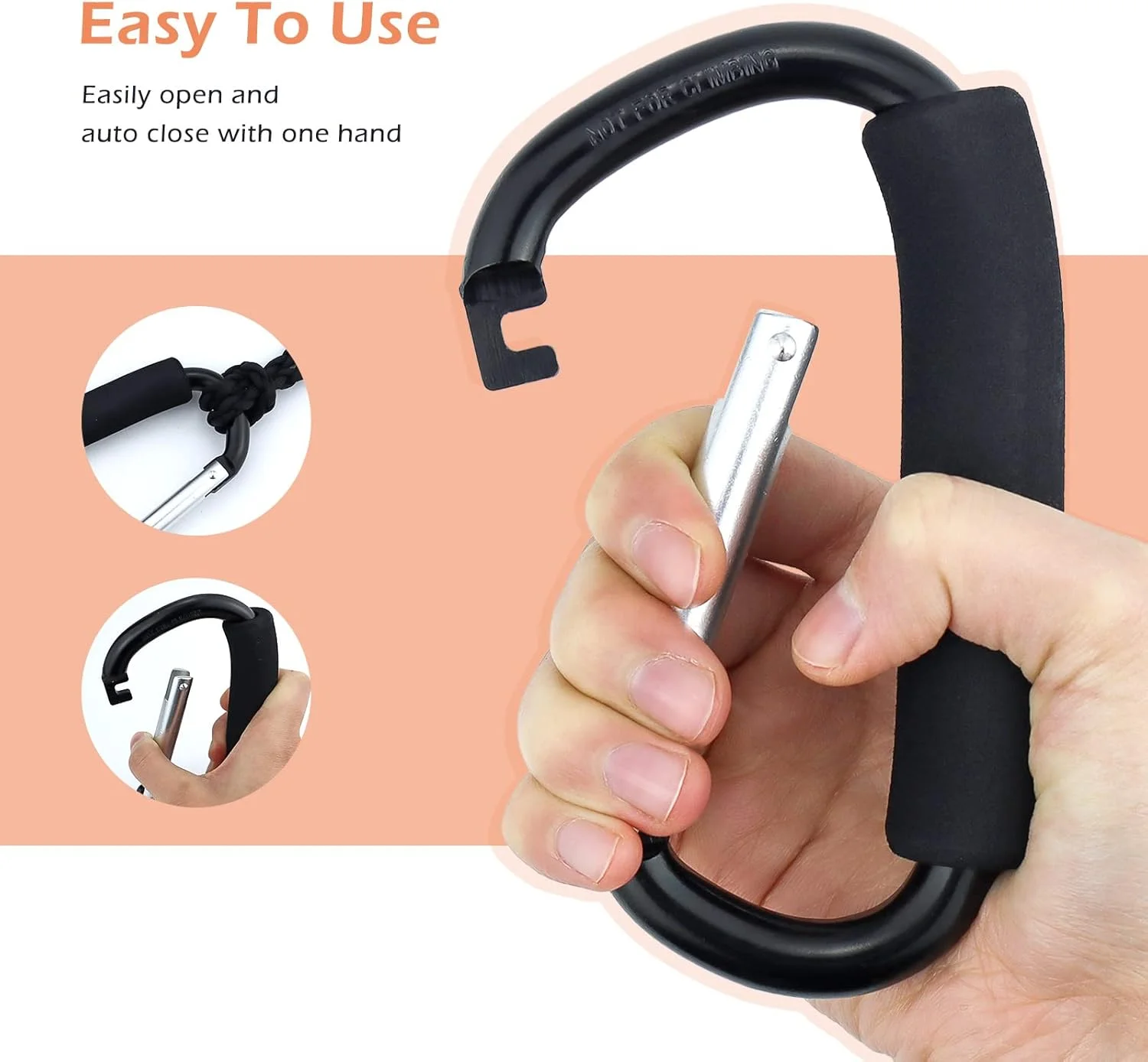 نگهدارنده کیسه خرید جیالی، ابزار حمل کیسه خرید چند منظوره با دسته و قلاب اتصال، مجموعه لوازم جانبی سازمان دهنده با دسته فوم نرم برای آویزان کردن، بسته 2 عددی، مشکی نگهدارنده کیسه خرید جیالی، ابزار حمل کیسه خرید چند منظوره با دسته و قلاب اتصال، مجموعه لوازم جانبی سازمان دهنده با دسته فوم نرم برای آویزان کردن، بسته 2 عددی، مشکی