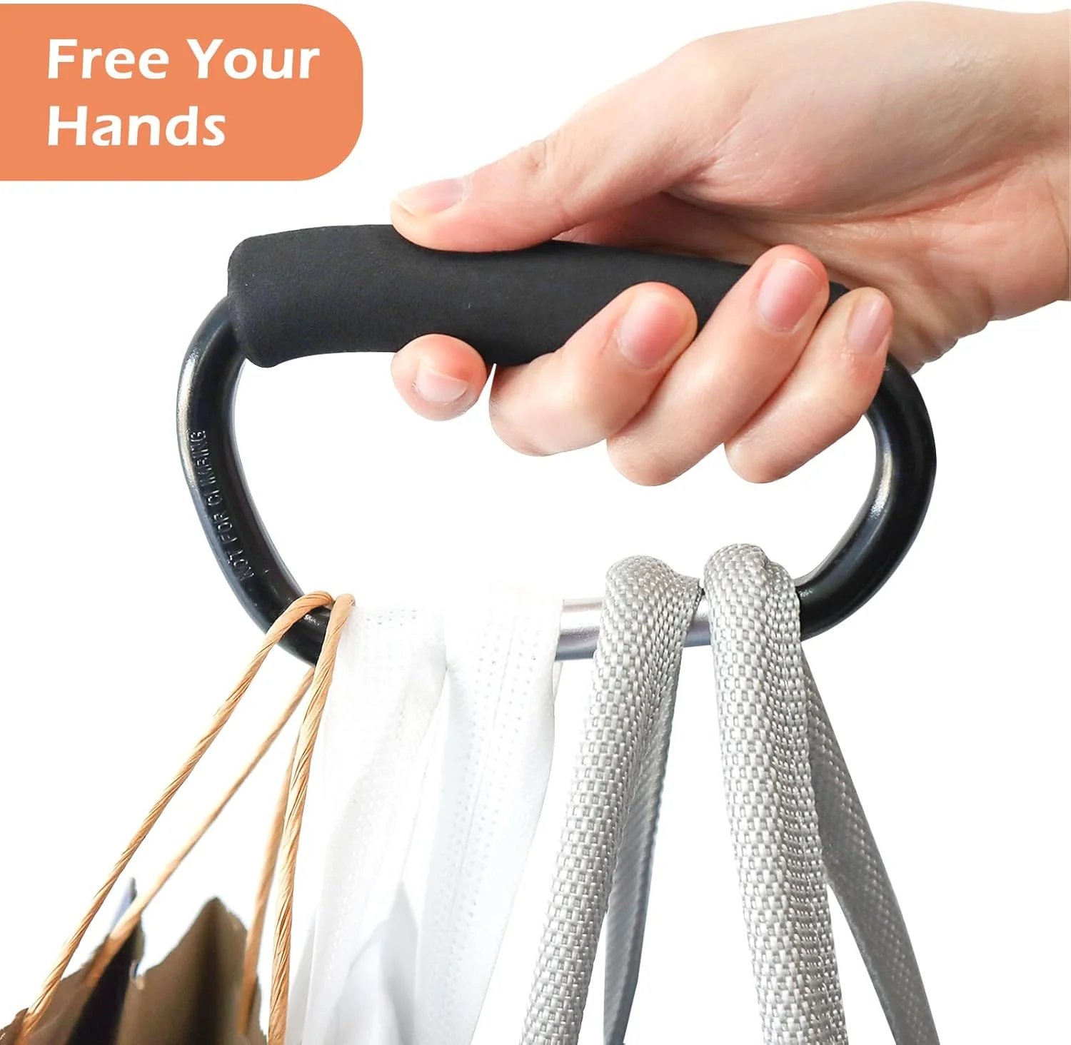 نگهدارنده کیسه خرید جیالی، ابزار حمل کیسه خرید چند منظوره با دسته و قلاب اتصال، مجموعه لوازم جانبی سازمان دهنده با دسته فوم نرم برای آویزان کردن، بسته 2 عددی، مشکی نگهدارنده کیسه خرید جیالی، ابزار حمل کیسه خرید چند منظوره با دسته و قلاب اتصال، مجموعه لوازم جانبی سازمان دهنده با دسته فوم نرم برای آویزان کردن، بسته 2 عددی، مشکی