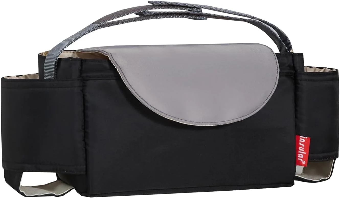 کیف لوازم کودک اینسولار، کیف لوازم جانبی کالسکه چند منظوره با فضای بزرگ، کیف نگهداری کودک با جا لیوانی، مشکی کیف لوازم کودک اینسولار، کیف لوازم جانبی کالسکه چند منظوره با فضای بزرگ، کیف نگهداری کودک با جا لیوانی، مشکی