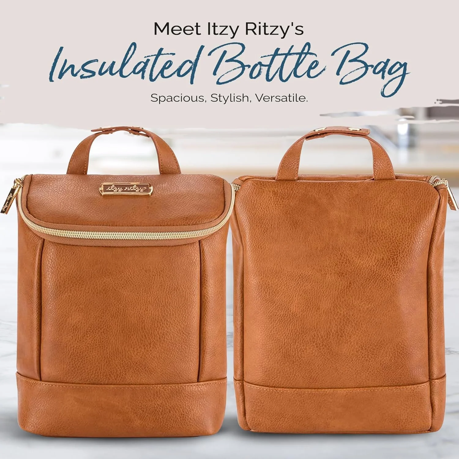 Itzy Ritzy Insulated Bottle Bag – Keeps Bottles Warm or Cool - Holds 3 Bottles & Features Interior Pocket for Ice Pack (Not Included), Cognac Itzy Ritzy Insulated Bottle Bag – Keeps Bottles Warm or Cool - Holds 3 Bottles & Features Interior Pocket for Ice Pack (Not Included), Cognac