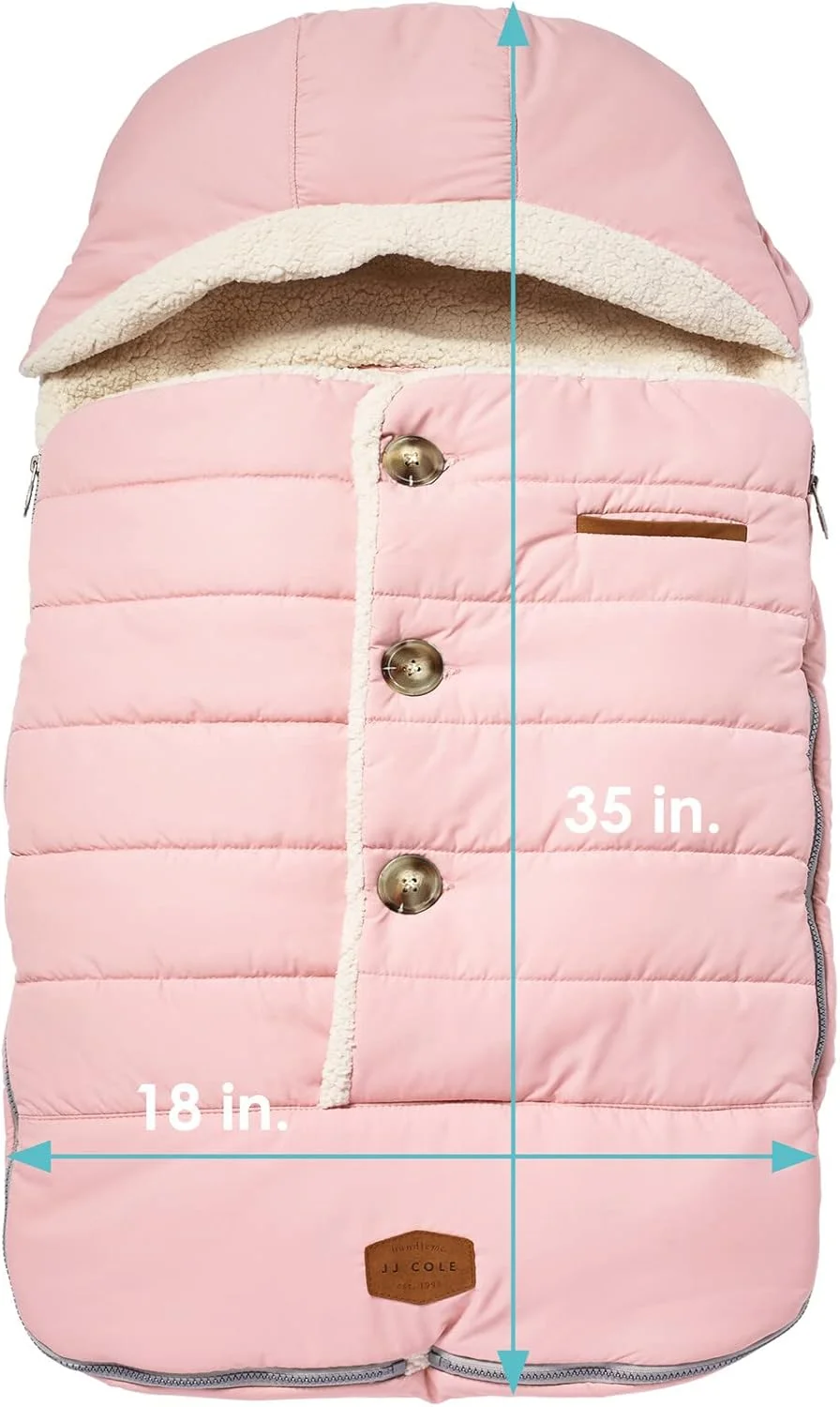 JJ Cole Bundle Me Winter Toddler Car Seat Cover and Bunting Bag - Urban - Weather Resistant Baby Carrier Cover - Stroller Accessories and Winter Baby Essentials - Blush Pink JJ Cole Bundle Me Winter Toddler Car Seat Cover and Bunting Bag - Urban - Weather Resistant Baby Carrier Cover - Stroller Accessories and Winter Baby Essentials - Blush Pink