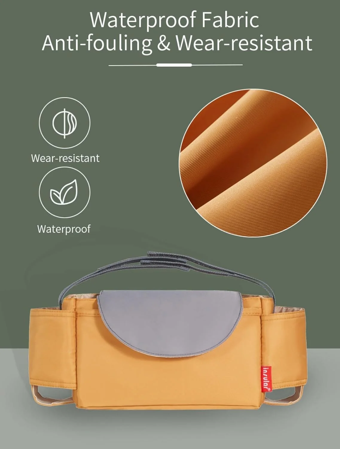 کیف لوازم کودک اینسولار، کیف لوازم جانبی کالسکه چند منظوره با فضای بزرگ، کیف نگهداری کودک با جا لیوانی، مشکی کیف لوازم کودک اینسولار، کیف لوازم جانبی کالسکه چند منظوره با فضای بزرگ، کیف نگهداری کودک با جا لیوانی، مشکی