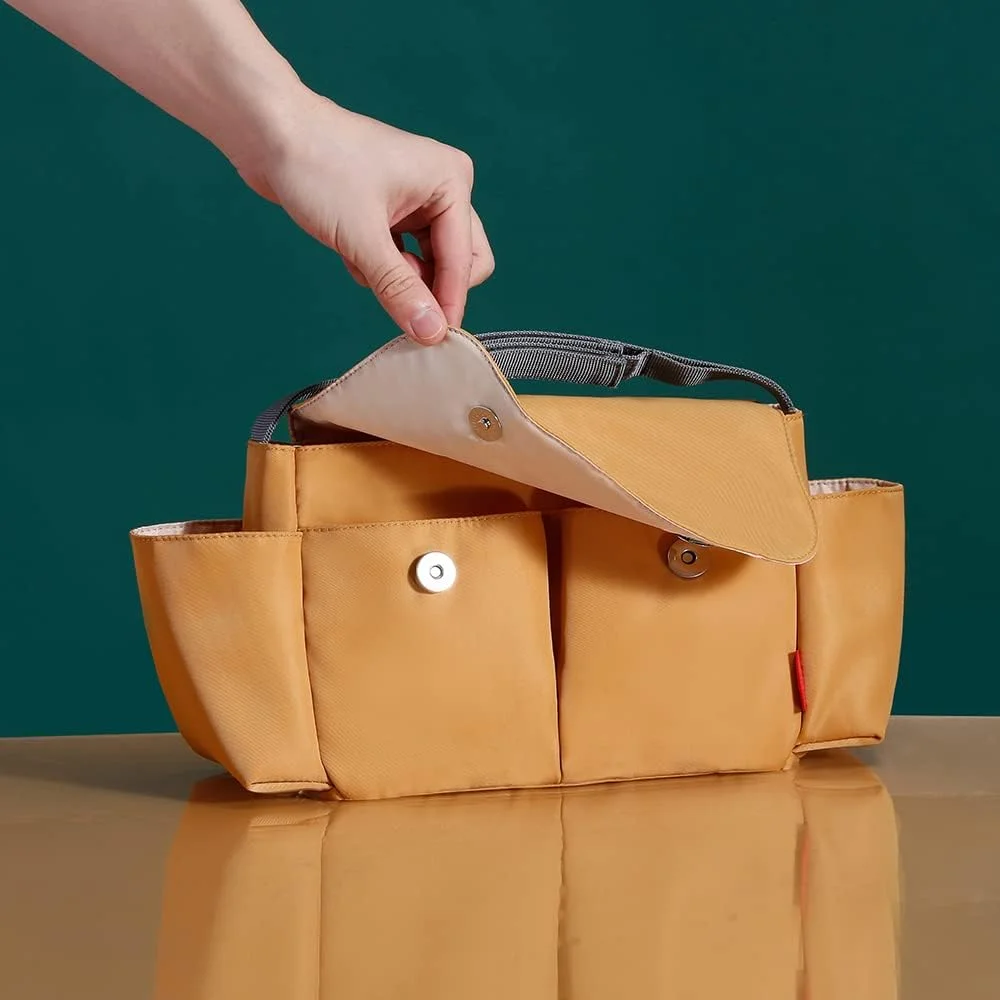 کیف لوازم کودک Insular، کیف لوازم جانبی چند منظوره با فضای بزرگ، کیف نگهداری کودک با جا لیوانی، مشکی