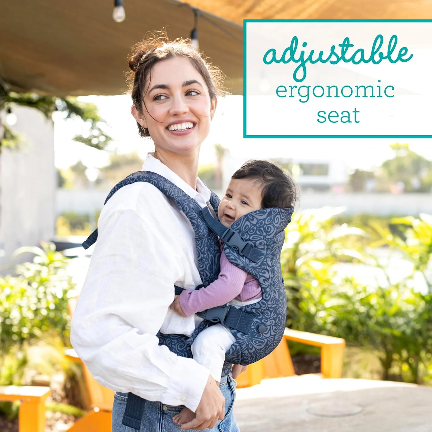 آغوشی نوزاد اینفانتینو مدل Flip 4-in-1، قابل تنظیم، ارگونومیک، ضروری برای سیسمونی، مناسب نوزاد تا نوپا، طرح گلدار سرمه ای آغوشی نوزاد اینفانتینو مدل Flip 4-in-1، قابل تنظیم، ارگونومیک، ضروری برای سیسمونی، مناسب نوزاد تا نوپا، طرح گلدار سرمه ای