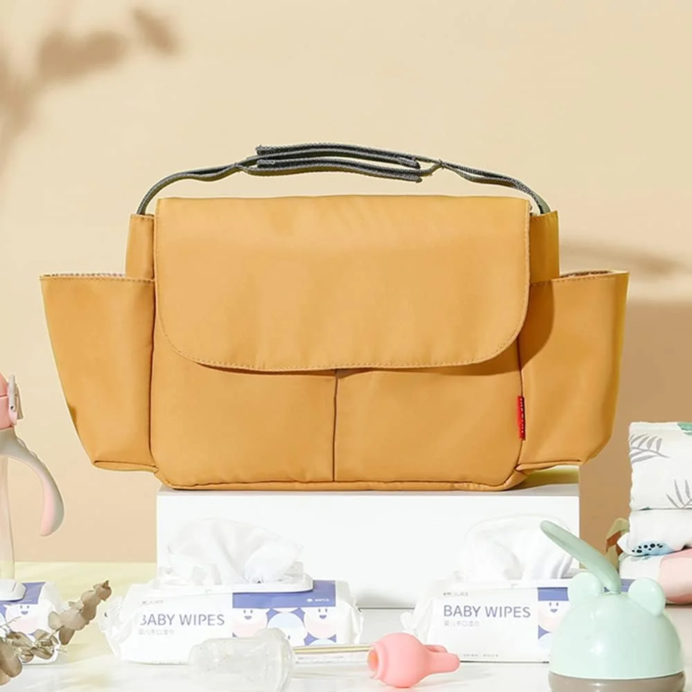 کیف لوازم کودک Insular، کیف لوازم جانبی چند منظوره با فضای بزرگ، کیف نگهداری کودک با جا لیوانی، مشکی