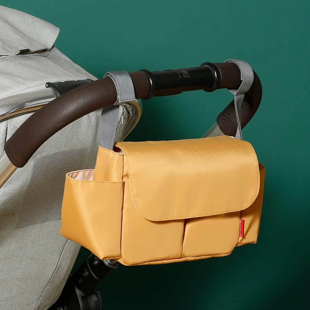 کیف لوازم کودک Insular، کیف لوازم جانبی چند منظوره با فضای بزرگ، کیف نگهداری کودک با جا لیوانی، مشکی