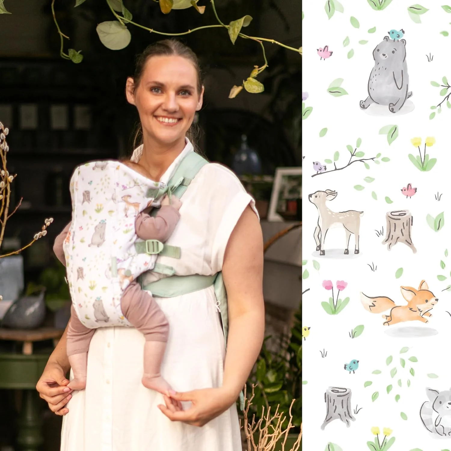 آغوشی نوزاد اینفانتینو مدل Swift Classic، دو حالت حمل با پیش بند Wonder Cover، بند قابل تنظیم، ضروری برای سیسمونی، آغوشی نوزاد مناسب نوزاد تا نوپا با وزن 3 تا 12 کیلوگرم، Woodland آغوشی نوزاد اینفانتینو مدل Swift Classic، دو حالت حمل با پیش بند Wonder Cover، بند قابل تنظیم، ضروری برای سیسمونی، آغوشی نوزاد مناسب نوزاد تا نوپا با وزن 3 تا 12 کیلوگرم، Woodland