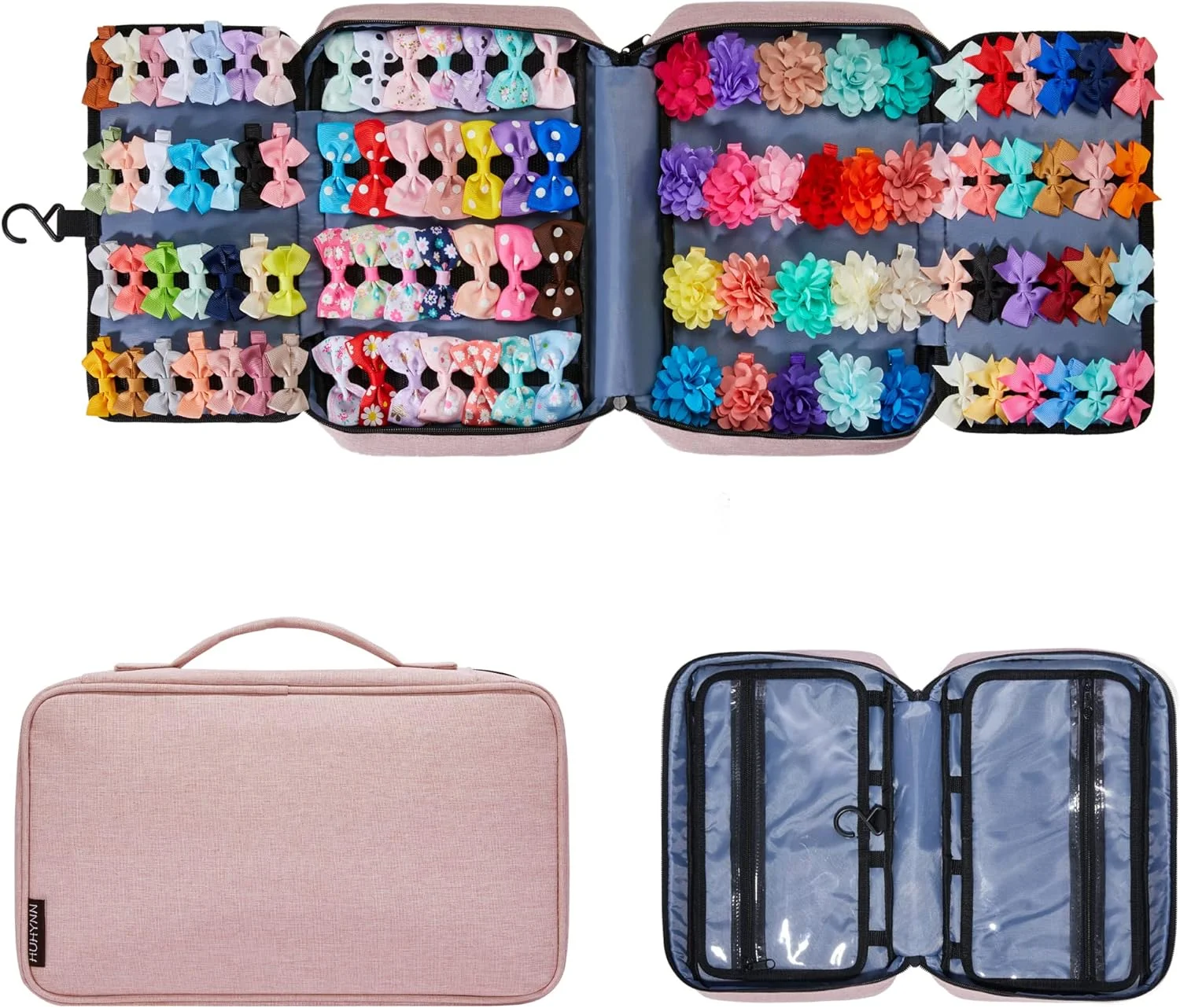 کیف لوازم جانبی مو HUHYNN برای دختران، کیف نگهداری لوازم جانبی مو، سازمان دهنده لوازم جانبی مو برای دختران با محفظه های متعدد، سازمان دهنده لوازم جانبی مو کودک برای مسافرت کیف لوازم جانبی مو HUHYNN برای دختران، کیف نگهداری لوازم جانبی مو، سازمان دهنده لوازم جانبی مو برای دختران با محفظه های متعدد، سازمان دهنده لوازم جانبی مو کودک برای مسافرت