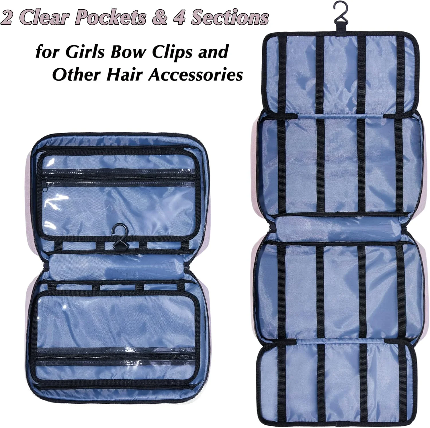 کیف لوازم جانبی مو HUHYNN برای دختران، کیف نگهداری لوازم جانبی مو، سازمان دهنده لوازم جانبی مو برای دختران با محفظه های متعدد، سازمان دهنده لوازم جانبی مو کودک برای مسافرت کیف لوازم جانبی مو HUHYNN برای دختران، کیف نگهداری لوازم جانبی مو، سازمان دهنده لوازم جانبی مو برای دختران با محفظه های متعدد، سازمان دهنده لوازم جانبی مو کودک برای مسافرت