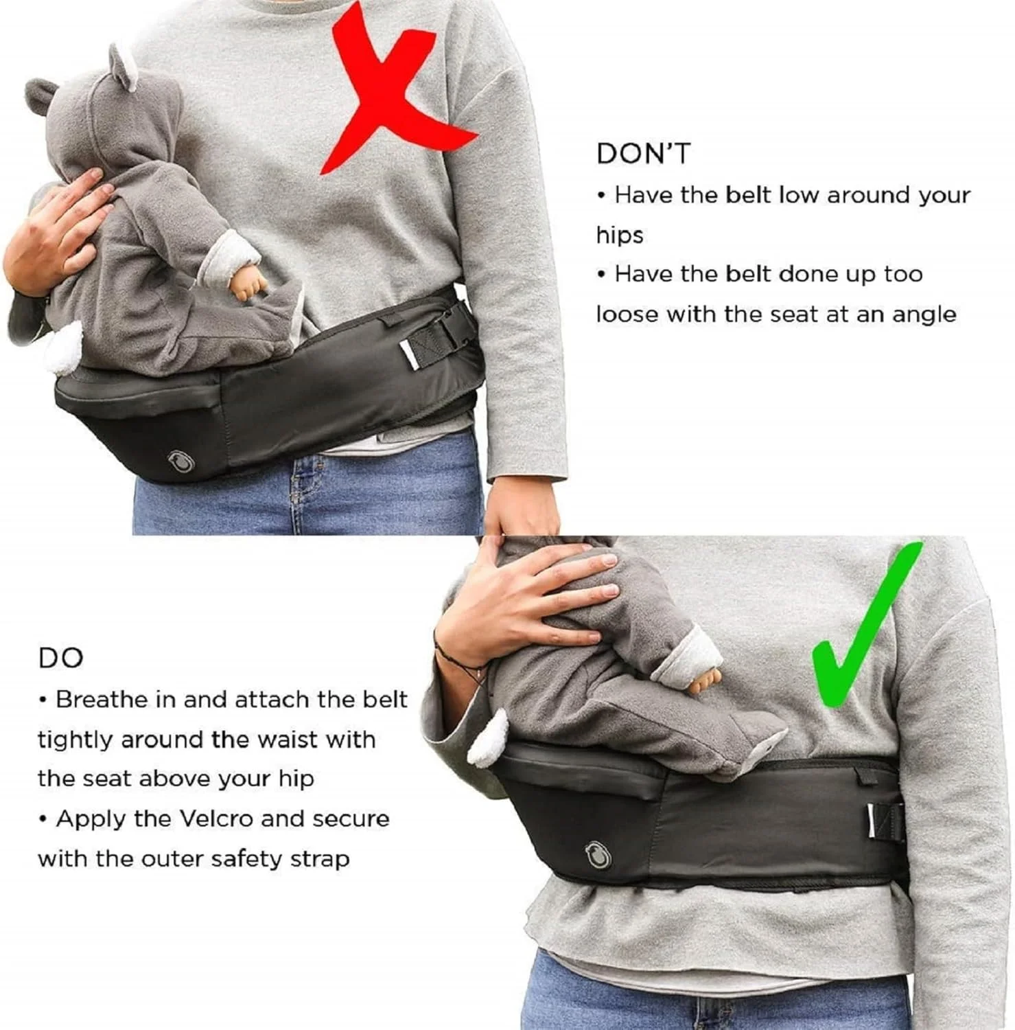 هیپسیت کودک هیپیچیک برای سنین 6 تا 36 ماه با بند قابل تنظیم - صندلی کمری سبک و محافظ کمر برای حمل کودک - آبی جین هیپسیت کودک هیپیچیک برای سنین 6 تا 36 ماه با بند قابل تنظیم - صندلی کمری سبک و محافظ کمر برای حمل کودک - آبی جین