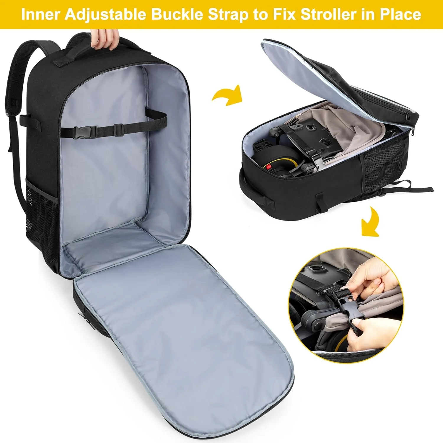 کیف مسافرتی GRAOSO سازگار با Doona Liki Trike S3 & S5، کوله پشتی تاشو برای سه چرخه کودک نوپا، کیف بررسی گیت کالسکه با بند ثابت کننده سگک داخلی، 3 روش حمل برای هواپیما، مشکی، مشکی کیف مسافرتی GRAOSO سازگار با Doona Liki Trike S3 & S5، کوله پشتی تاشو برای سه چرخه کودک نوپا، کیف بررسی گیت کالسکه با بند ثابت کننده سگک داخلی، 3 روش حمل برای هواپیما، مشکی، مشکی