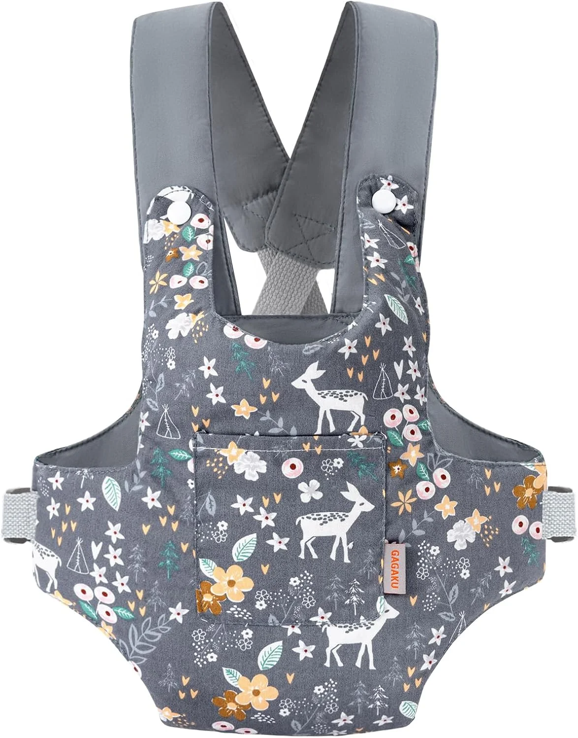 حامل عروسک گاگاکو، بند شانه کودک، ضربدری جلو و پشت، لوازم جانبی عروسک برای کودکان، 100% پنبه - گوزن خاکستری حامل عروسک گاگاکو، بند شانه کودک، ضربدری جلو و پشت، لوازم جانبی عروسک برای کودکان، 100% پنبه - گوزن خاکستری