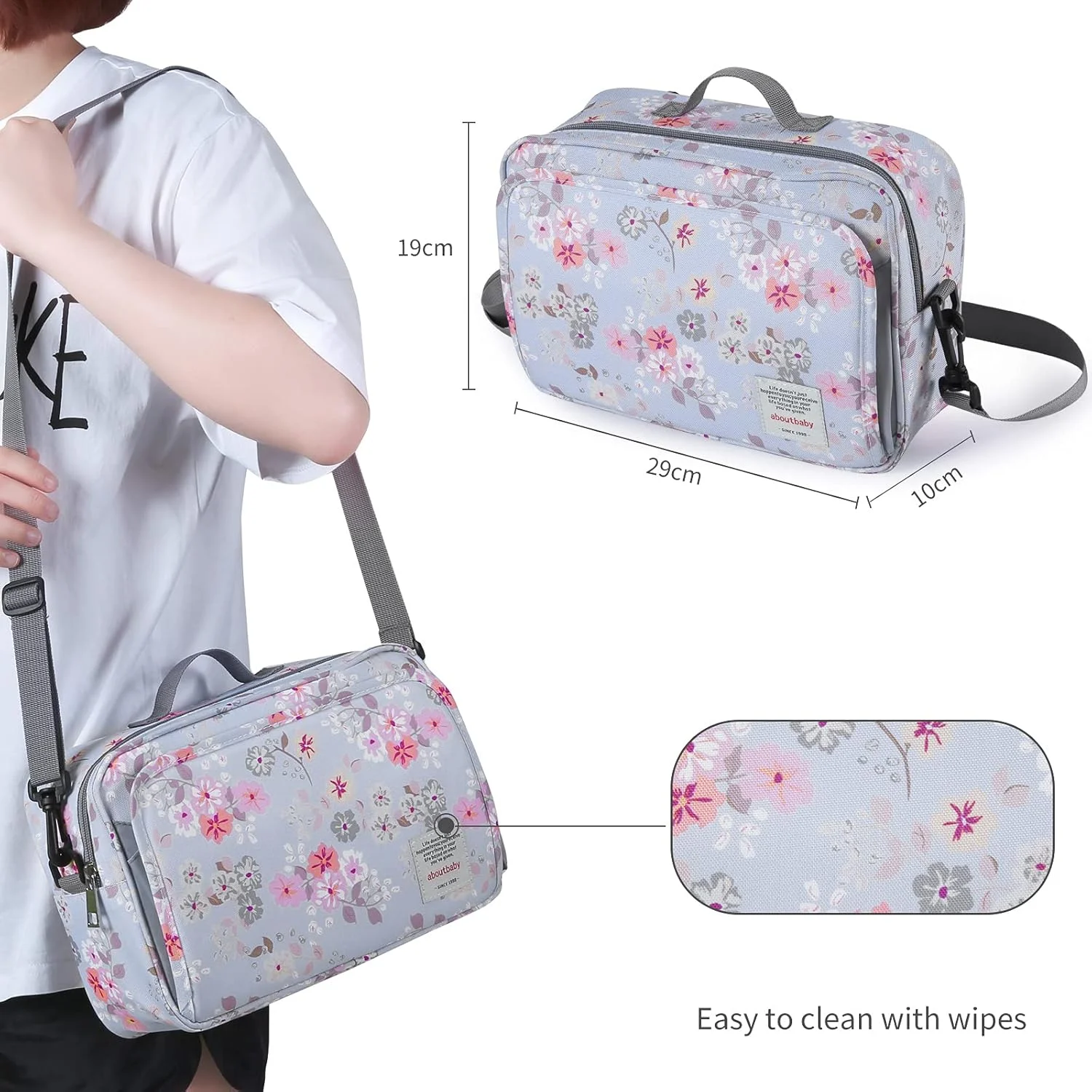 کیف ارگانایزر لوازم کودک گوقوسو با جیب عایق، مناسب برای اکثر کالسکه ها، فضای کافی برای پوشک، دستمال مرطوب و اسباب بازی، طرح گل کیف ارگانایزر لوازم کودک گوقوسو با جیب عایق، مناسب برای اکثر کالسکه ها، فضای کافی برای پوشک، دستمال مرطوب و اسباب بازی، طرح گل