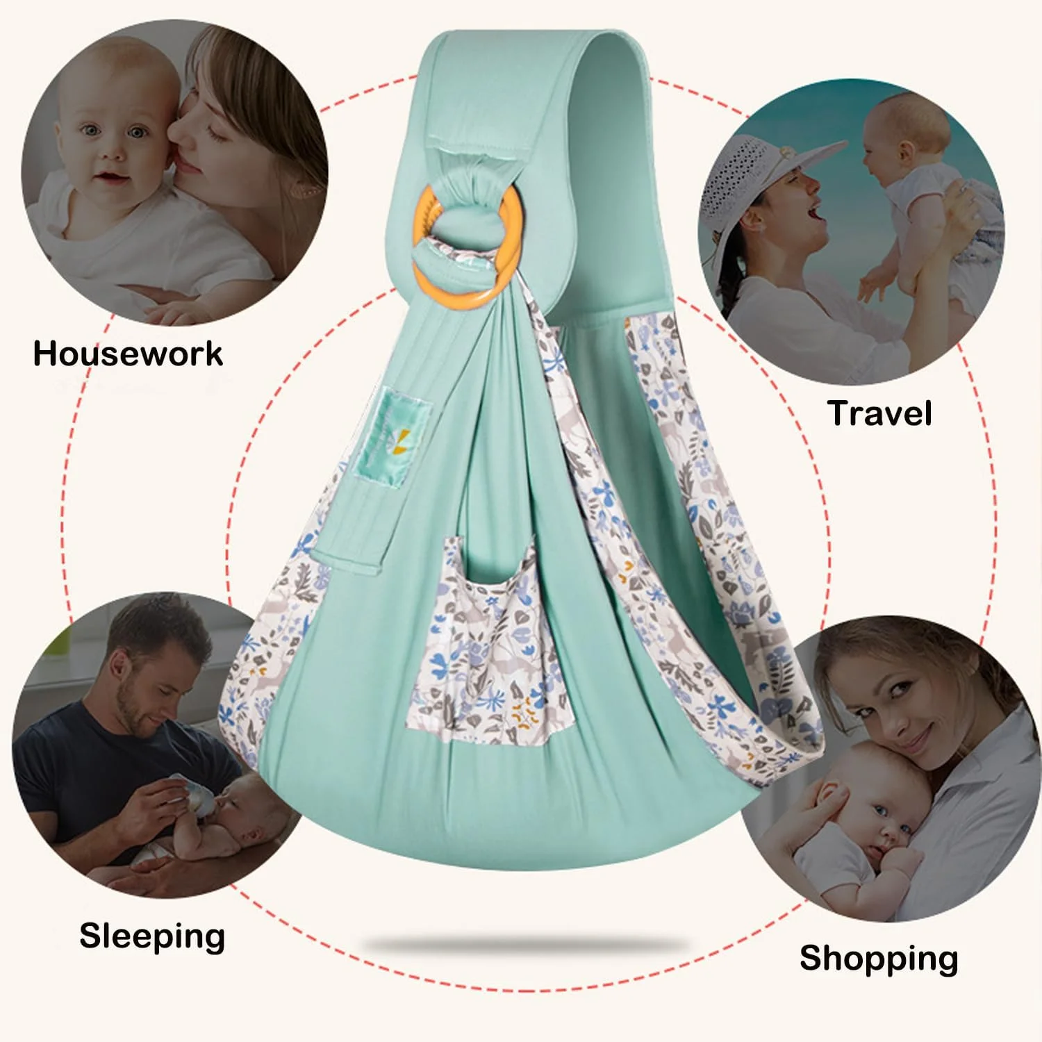 آغوشی نوزاد GGEROU، آغوشی سبک وزن نوزاد تا نوپا با بندهای قابل تنظیم، مناسب حمل نوزاد در جلو و کنار، 3.6 تا 15.8 کیلوگرم (آبی) آغوشی نوزاد GGEROU، آغوشی سبک وزن نوزاد تا نوپا با بندهای قابل تنظیم، مناسب حمل نوزاد در جلو و کنار، 3.6 تا 15.8 کیلوگرم (آبی)