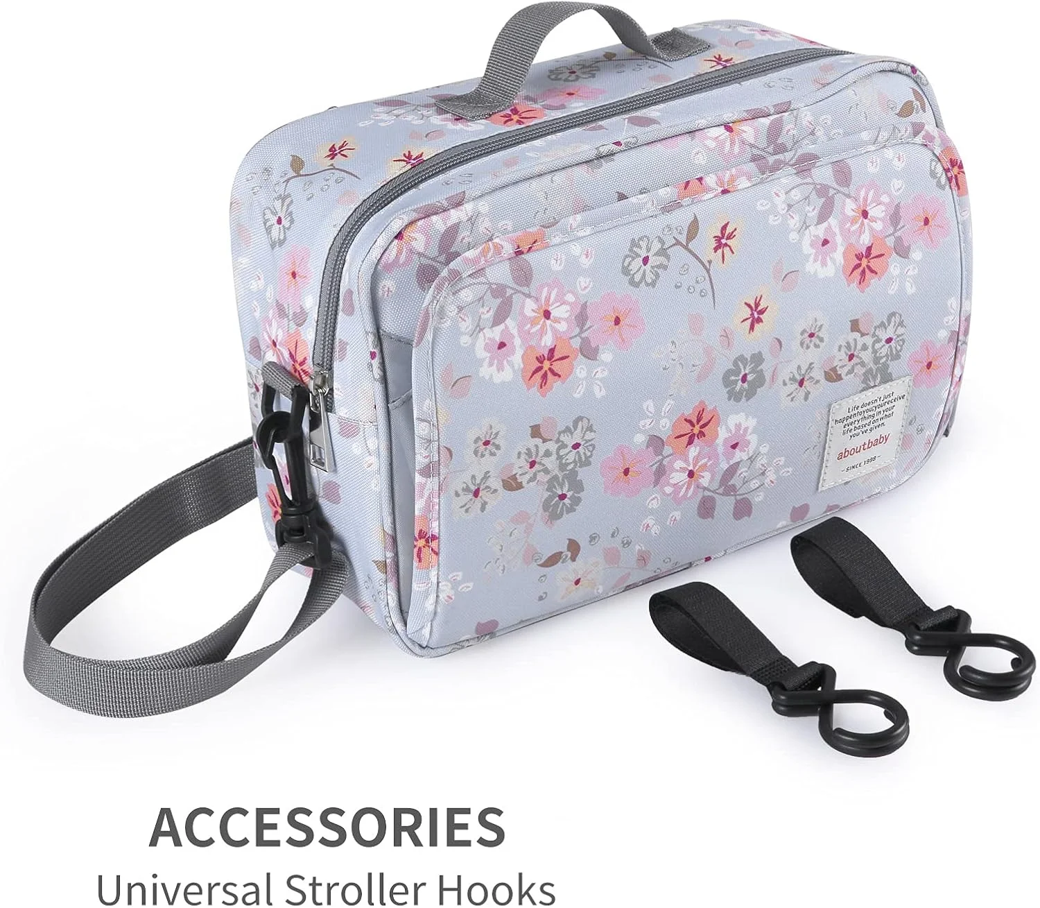 کیف ارگانایزر لوازم کودک گوقوسو با جیب عایق، مناسب برای اکثر کالسکه ها، فضای کافی برای پوشک، دستمال مرطوب و اسباب بازی، طرح گل کیف ارگانایزر لوازم کودک گوقوسو با جیب عایق، مناسب برای اکثر کالسکه ها، فضای کافی برای پوشک، دستمال مرطوب و اسباب بازی، طرح گل