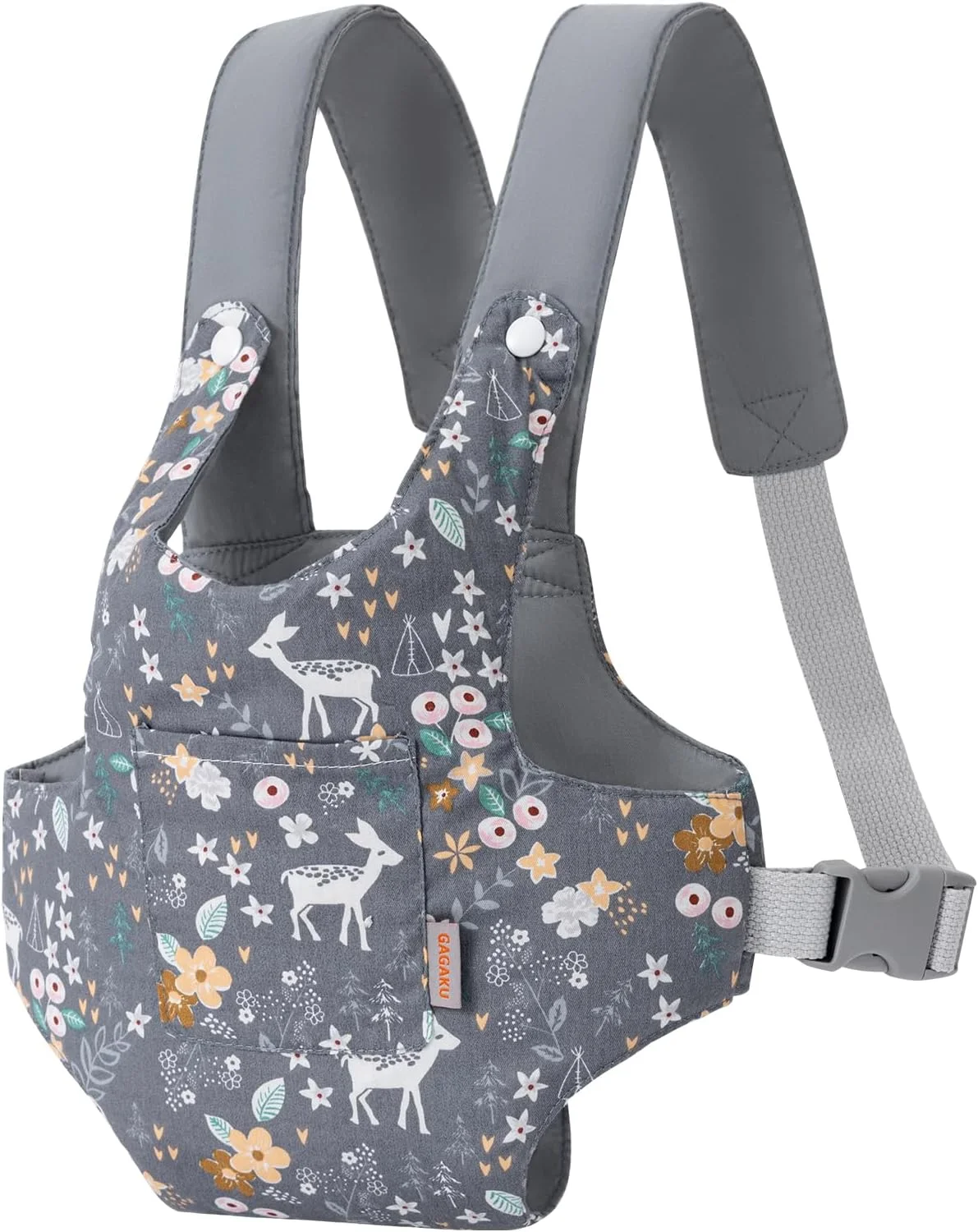 حامل عروسک گاگاکو، بند شانه کودک، ضربدری جلو و پشت، لوازم جانبی عروسک برای کودکان، 100% پنبه - گوزن خاکستری حامل عروسک گاگاکو، بند شانه کودک، ضربدری جلو و پشت، لوازم جانبی عروسک برای کودکان، 100% پنبه - گوزن خاکستری