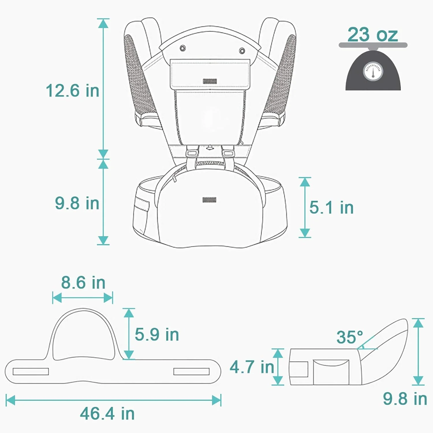 آغوشی نوزاد FRUITEAM، آغوشی 6 در 1 نوزاد با صندلی کمری، آغوشی نوزاد با نشیمنگاه ران برای شیردهی، سایز همه کاره - مناسب برای نوزاد تازه متولد شده، کودک نوپا (سرمه ای) آغوشی نوزاد FRUITEAM، آغوشی 6 در 1 نوزاد با صندلی کمری، آغوشی نوزاد با نشیمنگاه ران برای شیردهی، سایز همه کاره - مناسب برای نوزاد تازه متولد شده، کودک نوپا (سرمه ای)
