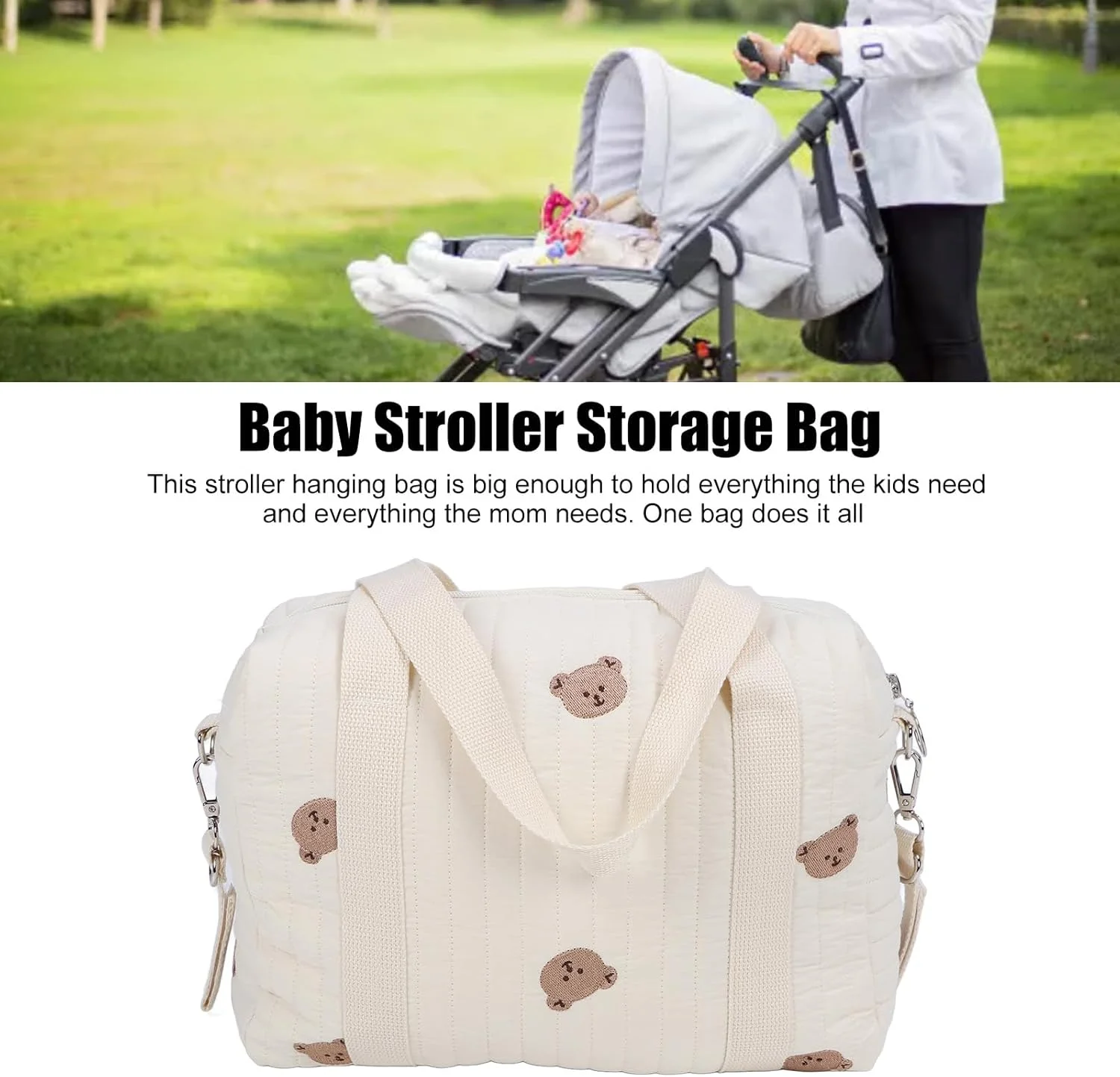 کیف لوازم کودک فوکت، کیف بزرگ و جادار لوازم کودک با زیپ، کیف گلدوزی مادر، کیف لوازم جانبی کالسکه برای پوشک، تلفن، کلید، اسباب بازی، لوازم نوزاد (طرح خرس) کیف لوازم کودک فوکت، کیف بزرگ و جادار لوازم کودک با زیپ، کیف گلدوزی مادر، کیف لوازم جانبی کالسکه برای پوشک، تلفن، کلید، اسباب بازی، لوازم نوزاد (طرح خرس)