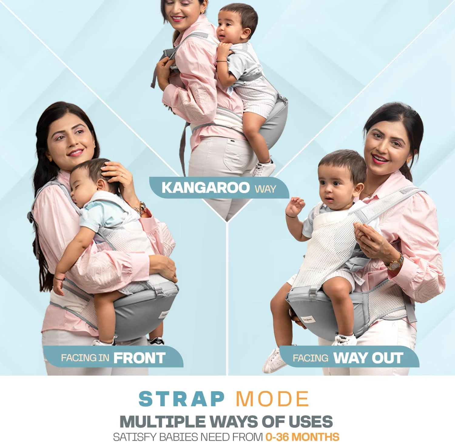 آغوشی کودک Baybee Flownest مناسب برای نوزادان 0 تا 3 سال | کیف حمل نوزاد قابل تنظیم با 6 حالت حمل، پارچه توری تنفسی و پشتیبانی از کمر | آغوشی کودک با نشیمنگاه شیب دار 30 درجه ضد لغزش آغوشی کودک Baybee Flownest مناسب برای نوزادان 0 تا 3 سال | کیف حمل نوزاد قابل تنظیم با 6 حالت حمل، پارچه توری تنفسی و پشتیبانی از کمر | آغوشی کودک با نشیمنگاه شیب دار 30 درجه ضد لغزش