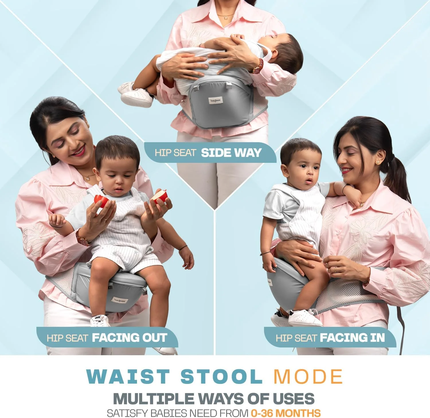 آغوشی کودک Baybee Flownest مناسب برای نوزادان 0 تا 3 سال | کیف حمل نوزاد قابل تنظیم با 6 حالت حمل، پارچه توری تنفسی و پشتیبانی از کمر | آغوشی کودک با نشیمنگاه شیب دار 30 درجه ضد لغزش آغوشی کودک Baybee Flownest مناسب برای نوزادان 0 تا 3 سال | کیف حمل نوزاد قابل تنظیم با 6 حالت حمل، پارچه توری تنفسی و پشتیبانی از کمر | آغوشی کودک با نشیمنگاه شیب دار 30 درجه ضد لغزش