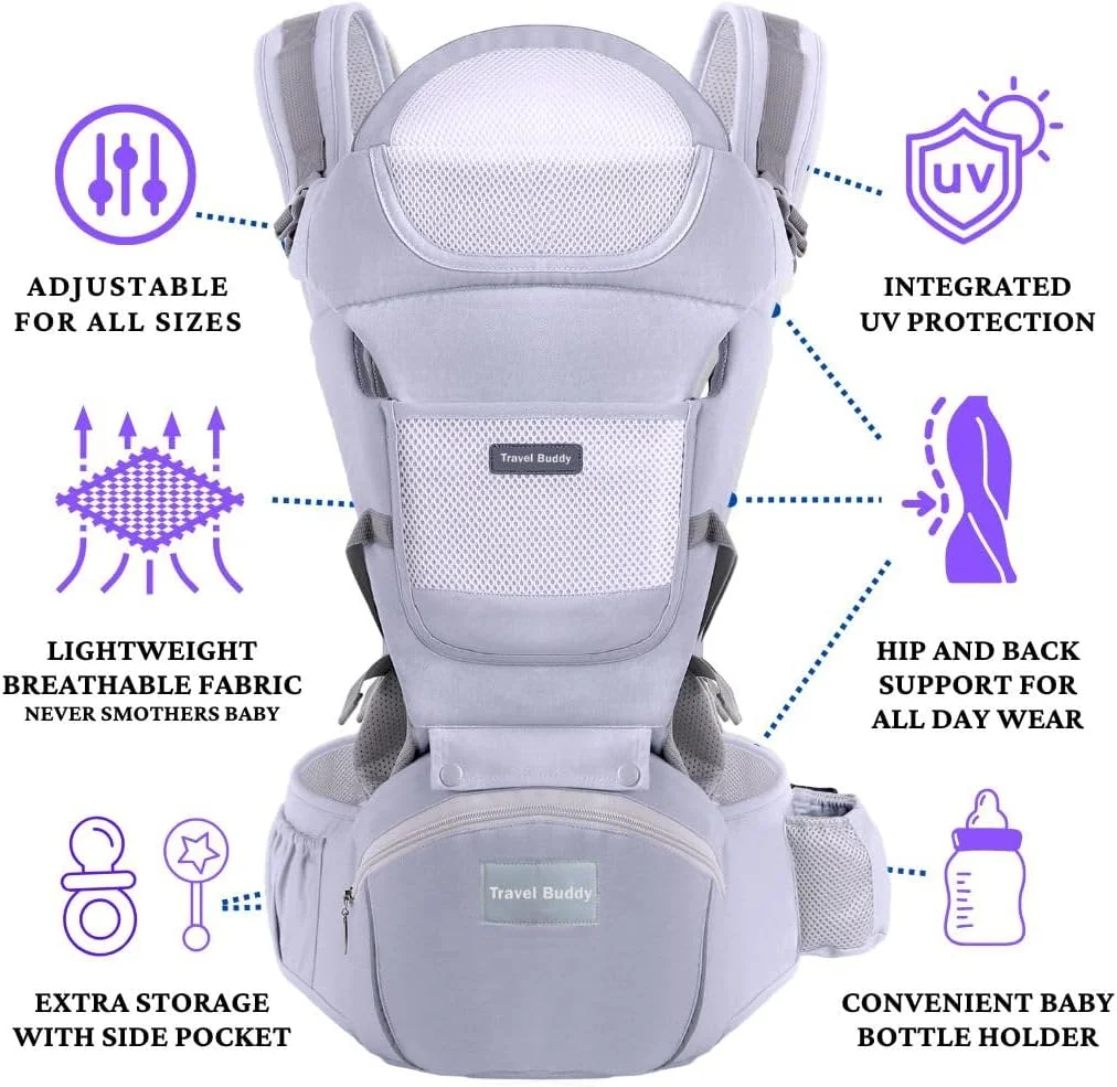 آغوشی کودک تراول بادی | 4 در 1 با نشیمنگاه و آویز کمری | سایز قابل تنظیم برای پدر و مادر | پشتیبانی از کمر و ستون فقرات | موقعیت ارگونومیک M برای رشد سالم باسن | مناسب نوزاد و کودک نوپا از 1.5 تا 20 کیلوگرم آغوشی کودک تراول بادی | 4 در 1 با نشیمنگاه و آویز کمری | سایز قابل تنظیم برای پدر و مادر | پشتیبانی از کمر و ستون فقرات | موقعیت ارگونومیک M برای رشد سالم باسن | مناسب نوزاد و کودک نوپا از 1.5 تا 20 کیلوگرم