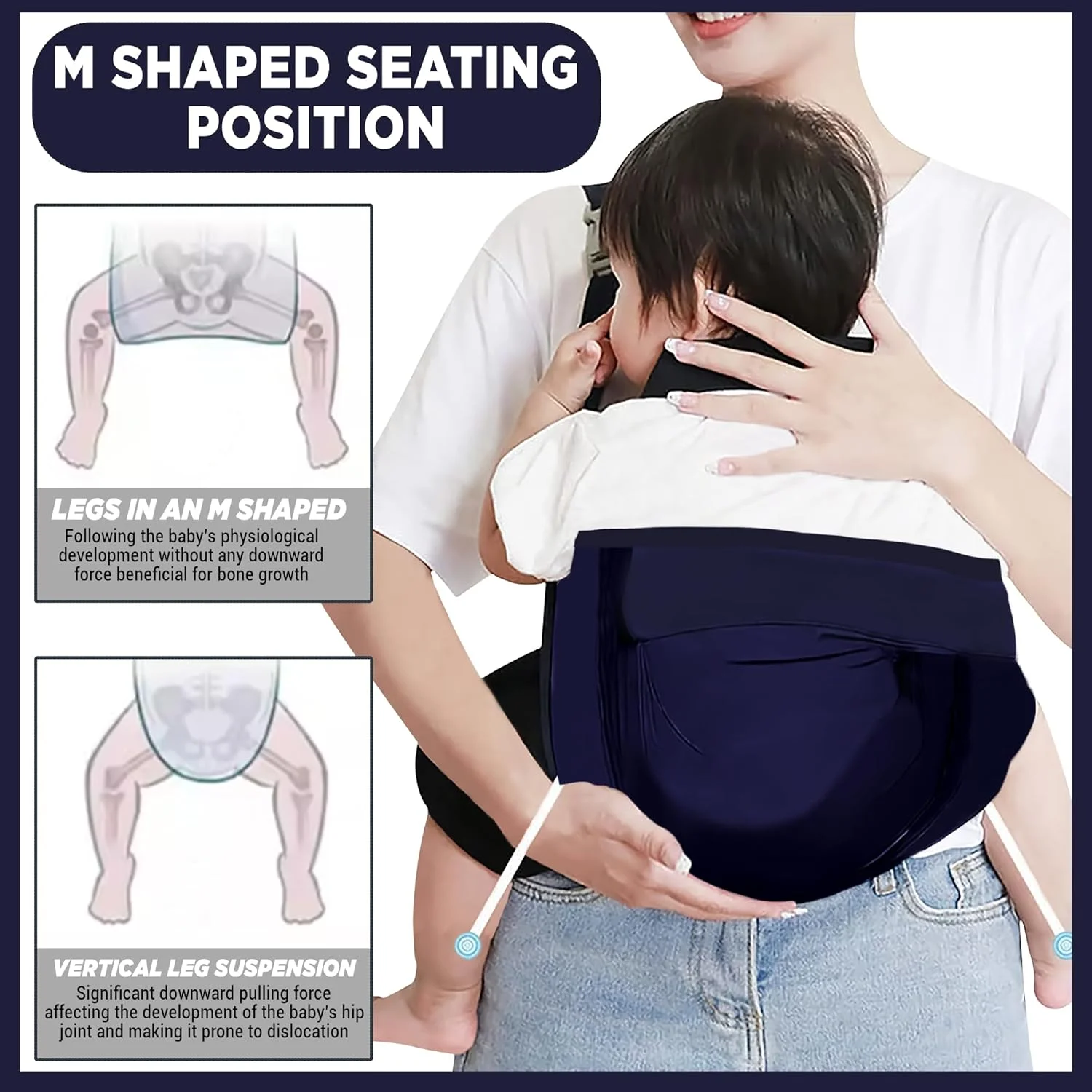 آغوشی نوزاد FATASH | پارچه نخی نرم و تنفسی، مناسب نوزادان و کودکان نوپا | صندلی کمری راحت برای سفر آسان، بند شانه ای قابل حمل و سبک وزن برای 0 تا 36 ماه - آبی آغوشی نوزاد FATASH | پارچه نخی نرم و تنفسی، مناسب نوزادان و کودکان نوپا | صندلی کمری راحت برای سفر آسان، بند شانه ای قابل حمل و سبک وزن برای 0 تا 36 ماه - آبی