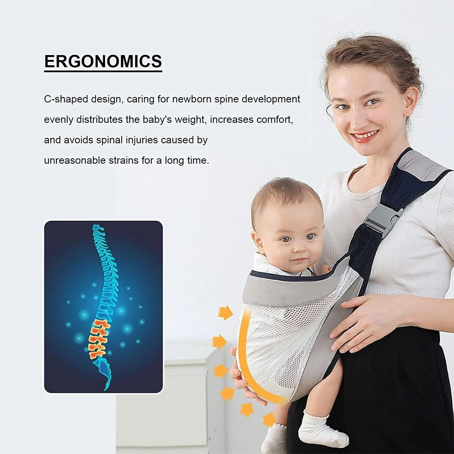 آغوشی قابل تنظیم کودک ECVV، آغوشی نیمه ارگونومیک کودک، جنس پنبه طبیعی، پارچه توری تنفسی، مناسب برای نوزاد تا کودک نوپا |رنگ تصادفی| آغوشی قابل تنظیم کودک ECVV، آغوشی نیمه ارگونومیک کودک، جنس پنبه طبیعی، پارچه توری تنفسی، مناسب برای نوزاد تا کودک نوپا |رنگ تصادفی|