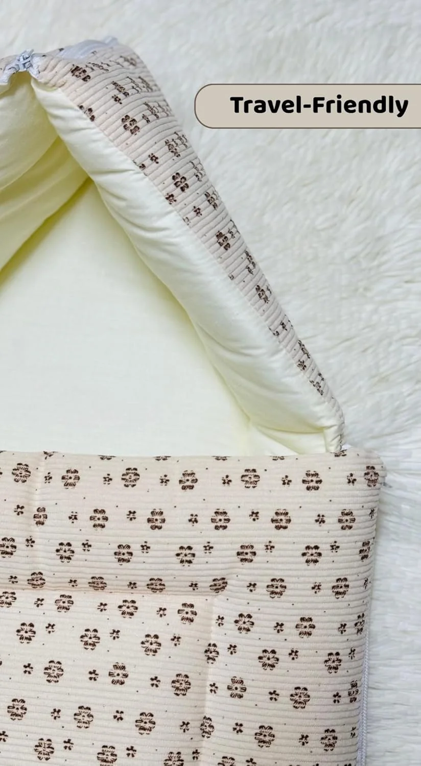 کیسه خواب نوزاد، طرح گلدار قهوه ای | پنبه نرم، تنفس پذیر، کیسه خواب مناسب سفر برای نوزادان | تخت نوزاد با زیپ دوتایی، کریر، لانه خواب نوزاد، هدیه نوزادی، لوازم جانبی کالسکه