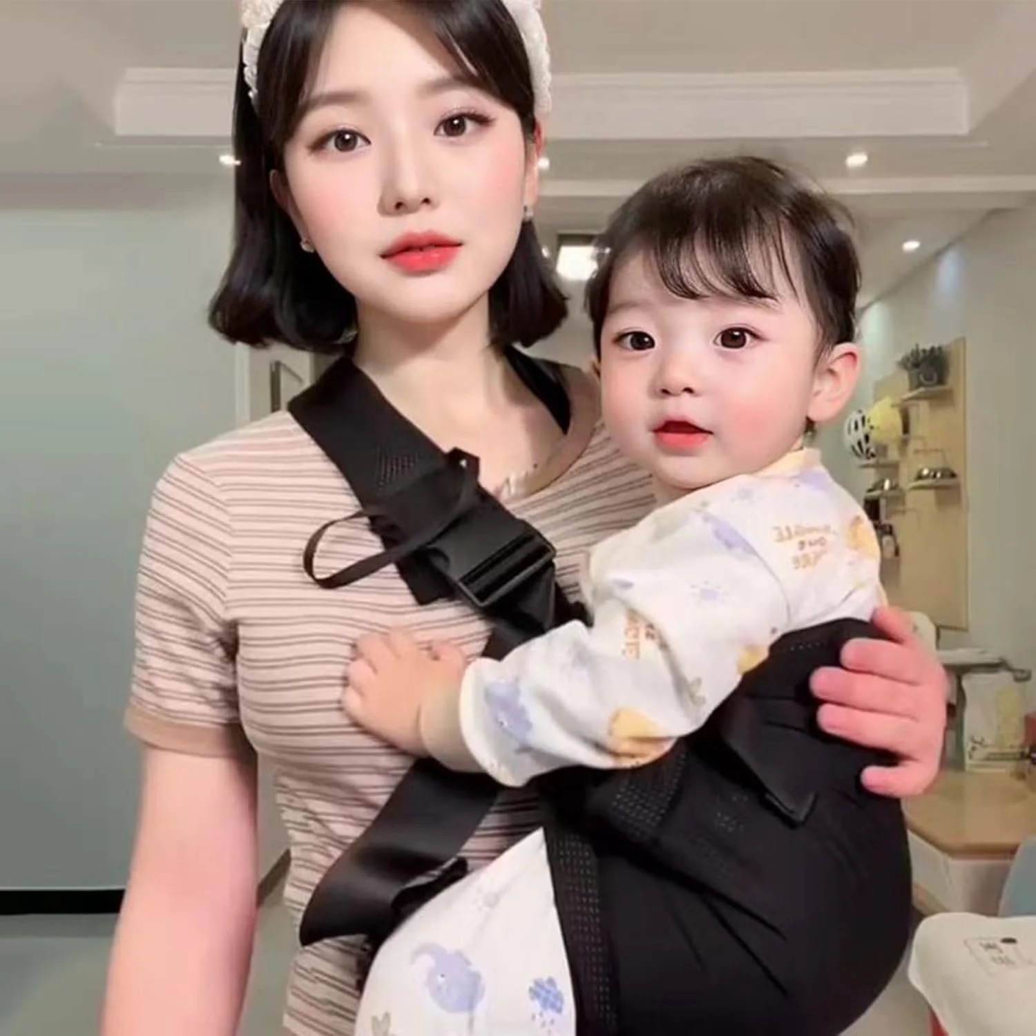 آغوشی کودک، آغوشی ارگونومیک برای سفر - لوازم جانبی سفر سیستم پشتیبانی کودک برای مادر، پدر، کمپینگ در فضای باز، پیاده روی، خرید ساحلی، پیک نیک