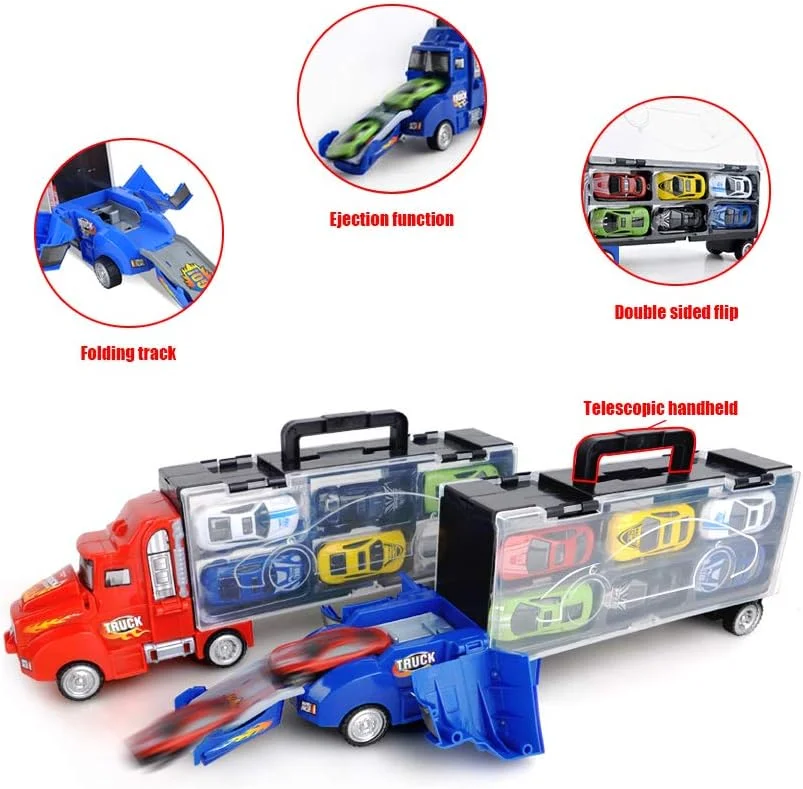 اسباب بازی کامیون حمل ماشین DobuyMall برای پسران و دختران 3 تا 10 ساله - کامیون حمل کننده شامل 6 ماشین اسباب بازی و لوازم جانبی - هدیه ایده آل برای کودکان اسباب بازی کامیون حمل ماشین DobuyMall برای پسران و دختران 3 تا 10 ساله - کامیون حمل کننده شامل 6 ماشین اسباب بازی و لوازم جانبی - هدیه ایده آل برای کودکان