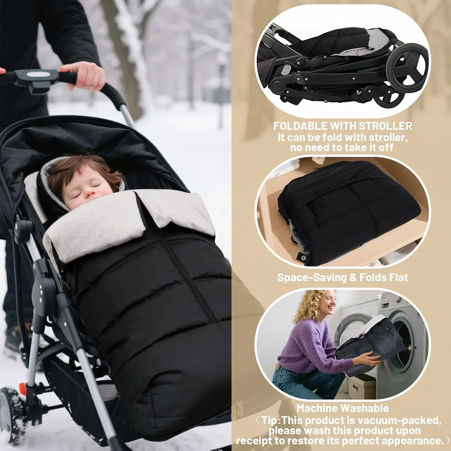 کیسه خواب کالسکه کودک KAKIBLIN، کاور پای کودک برای کالسکه، کیسه خواب یونیورسال سازگار با اکثر کالسکه ها، ضد آب، گرم نگه دارنده در پیاده روی های زمستانی برای نوزاد تا کودک نوپا (90x46 سانتی متر) کیسه خواب کالسکه کودک KAKIBLIN، کاور پای کودک برای کالسکه، کیسه خواب یونیورسال سازگار با اکثر کالسکه ها، ضد آب، گرم نگه دارنده در پیاده روی های زمستانی برای نوزاد تا کودک نوپا (90x46 سانتی متر)