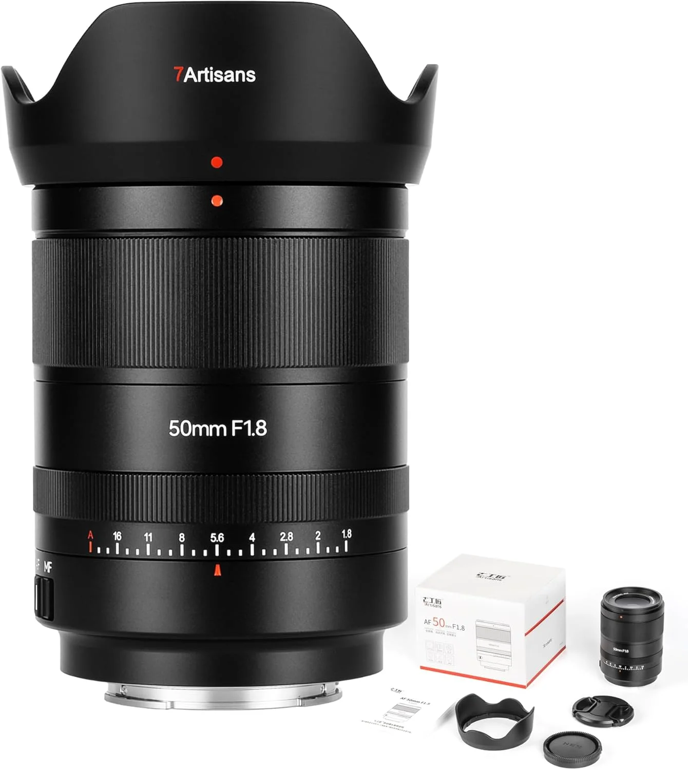 لنز دوربین 7artisans AF 50mm F1.8 برای مانت L، فول فریم، دیافراگم بزرگ، پرایم، فوکوس خودکار دستی STM، برای پاناسونیک S، DC-S، سری Leica/Sima L، برای عکاسی پرتره/خیابانی/موضوعات انسان دوستانه