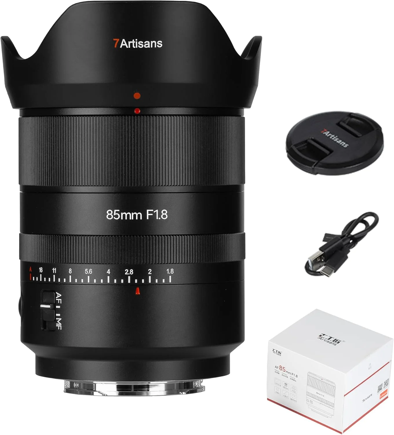 لنز دوربین 7artisans AF 85mm F1.8 برای مانت Sony E، فول فریم، دیافراگم بزرگ، پرایم، لنز دوربین با فوکوس خودکار دستی STM، فوکوس خودکار چهره/چشم، برای عکاسی پرتره/خیابانی/موضوعات انسان گرایانه
