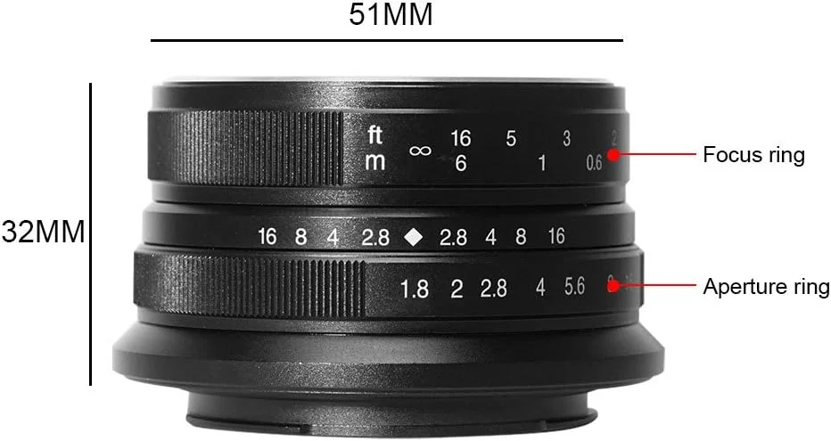 لنز ثابت 25 میلیمتری 7Artisans با دیافراگم بزرگ F1.8 و فوکوس دستی برای دوربینهای Olympus و Panasonic Micro Four Thirds Mft M4/3 - مشکی لنز ثابت 25 میلیمتری 7Artisans با دیافراگم بزرگ F1.8 و فوکوس دستی برای دوربینهای Olympus و Panasonic Micro Four Thirds Mft M4/3 - مشکی