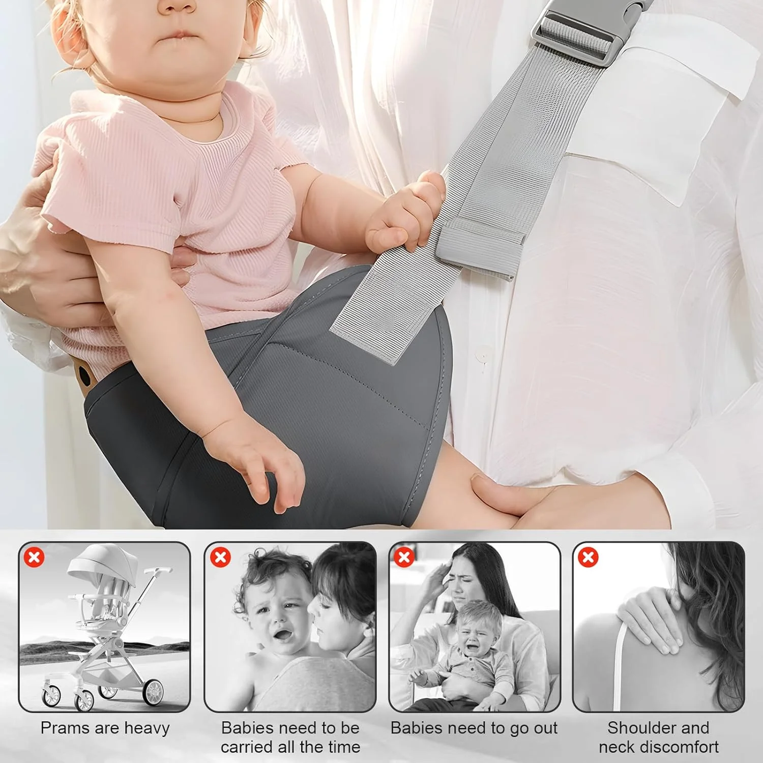 حامل نوزاد روی مفصل ران، حامل جانبی نوزاد برای نوزادان و کودکان از 0 تا 36 ماه (تا 20 کیلوگرم) - پشتیبانی ارگونومیک پد شانه حامل نوزاد روی مفصل ران، حامل جانبی نوزاد برای نوزادان و کودکان از 0 تا 36 ماه (تا 20 کیلوگرم) - پشتیبانی ارگونومیک پد شانه