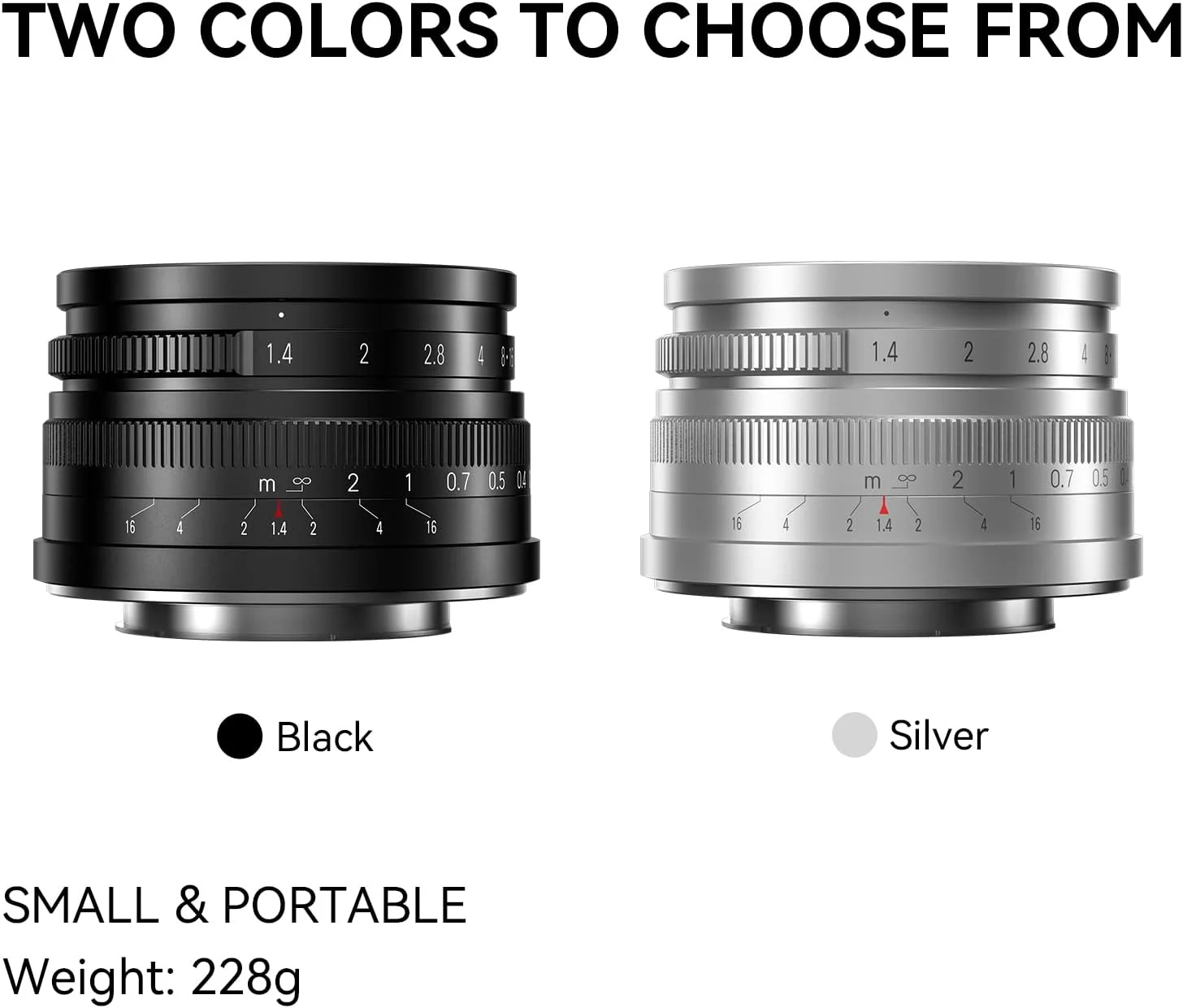 لنز پرایم 35 میلی‌متری F1.4 Mark II APS-C با فوکوس دستی 7artisans، دیافراگم بزرگ، سازگار با دوربین های فوجی X-A1 X-A10 X-A2 X-A3 A-at X-M1 XM2 X-T1 X-T3 X-T10 X-T2 X-T20 X-T30