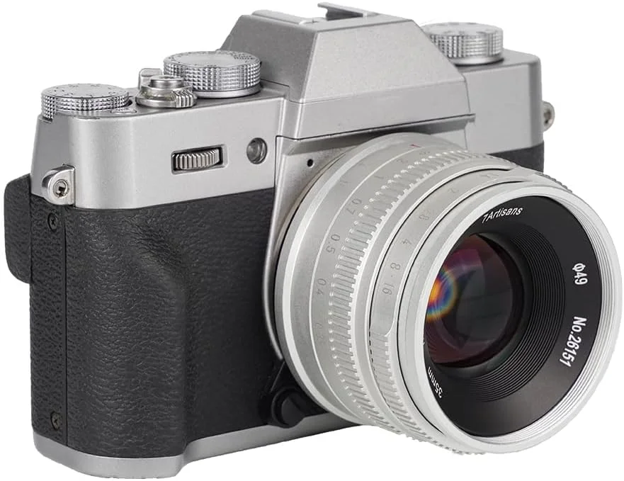 لنز پرایم 35 میلی‌متری F1.4 Mark II APS-C با فوکوس دستی 7artisans، دیافراگم بزرگ، سازگار با دوربین های فوجی X-A1 X-A10 X-A2 X-A3 A-at X-M1 XM2 X-T1 X-T3 X-T10 X-T2 X-T20 X-T30