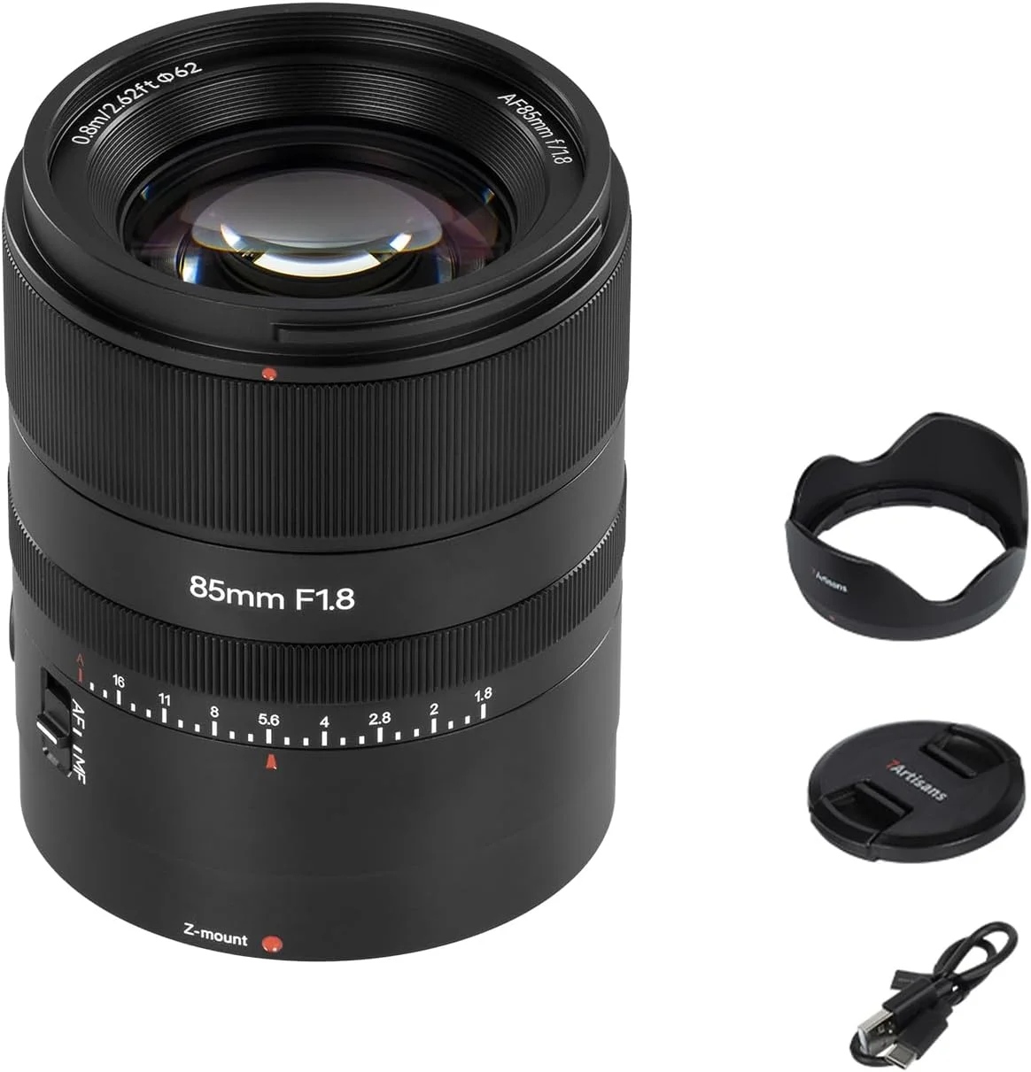 لنز دوربین 7artisans AF 85mm F1.8 فول فریم برای نیکون Z-Mount با فوکوس خودکار، مناسب پرتره و دارای دیافراگم باز و پشتیبانی از ردیابی چشم/صورت
