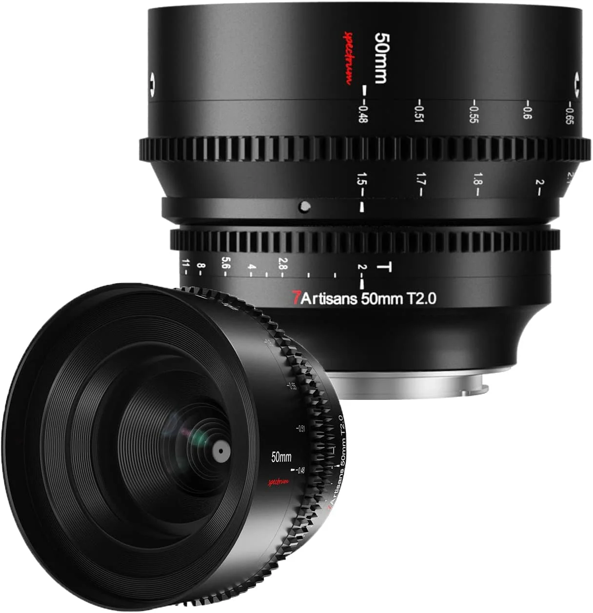 لنز سینمایی 7artisans 50mm T2.0 لنز پرایم فول فریم با دهانه طیفی بدون کلیک برای Canon EOS-R