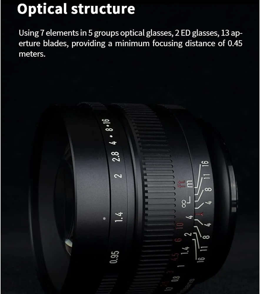 لنز دوربین 7artisans 50mm F0.95 APS-C دستی ثابت برای دوربین های فوجی X-Mount
