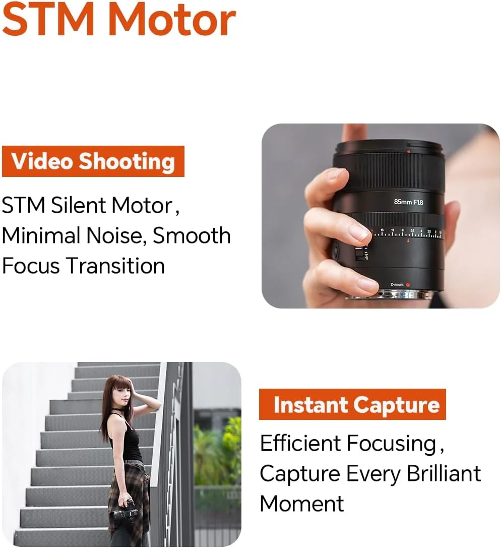 لنز دوربین 7artisans AF 85mm F1.8 فول فریم برای نیکون Z-Mount با فوکوس خودکار، مناسب پرتره و دارای دیافراگم باز و پشتیبانی از ردیابی چشم/صورت