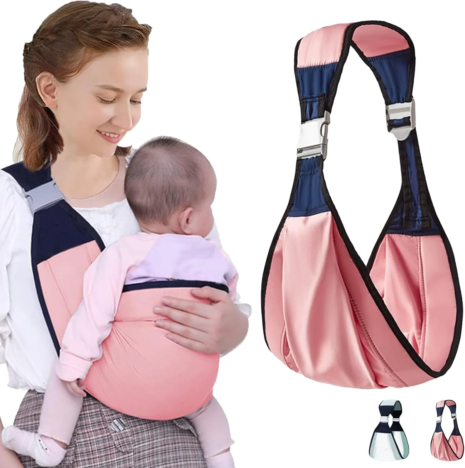 LHLZNB Breathable Baby Sling, Portable Adjustable Baby Carrier, Non-Slip Toddler Carrier,Baby Carrier Wrap, Quick Dry, Thick Shoulder Straps,Baby Hip Sling Carrier for Outdoor Use (Pink) LHLZNB Breathable Baby Sling, Portable Adjustable Baby Carrier, Non-Slip Toddler Carrier,Baby Carrier Wrap, Quick Dry, Thick Shoulder Straps,Baby Hip Sling Carrier for Outdoor Use (Pink)