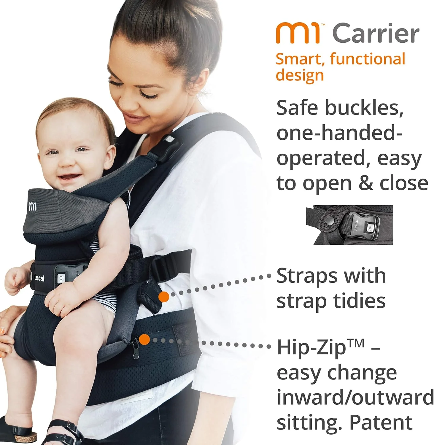 Lascal m1 Carrier, Ergonomic Baby Carrier for Easy Transport, Newborn Baby Carrier Also for Infants (3.5 kg – 15 kg), Baby Accessory with Infant M Seat, Black/Red Lascal m1 Carrier, Ergonomic Baby Carrier for Easy Transport, Newborn Baby Carrier Also for Infants (3.5 kg – 15 kg), Baby Accessory with Infant M Seat, Black/Red