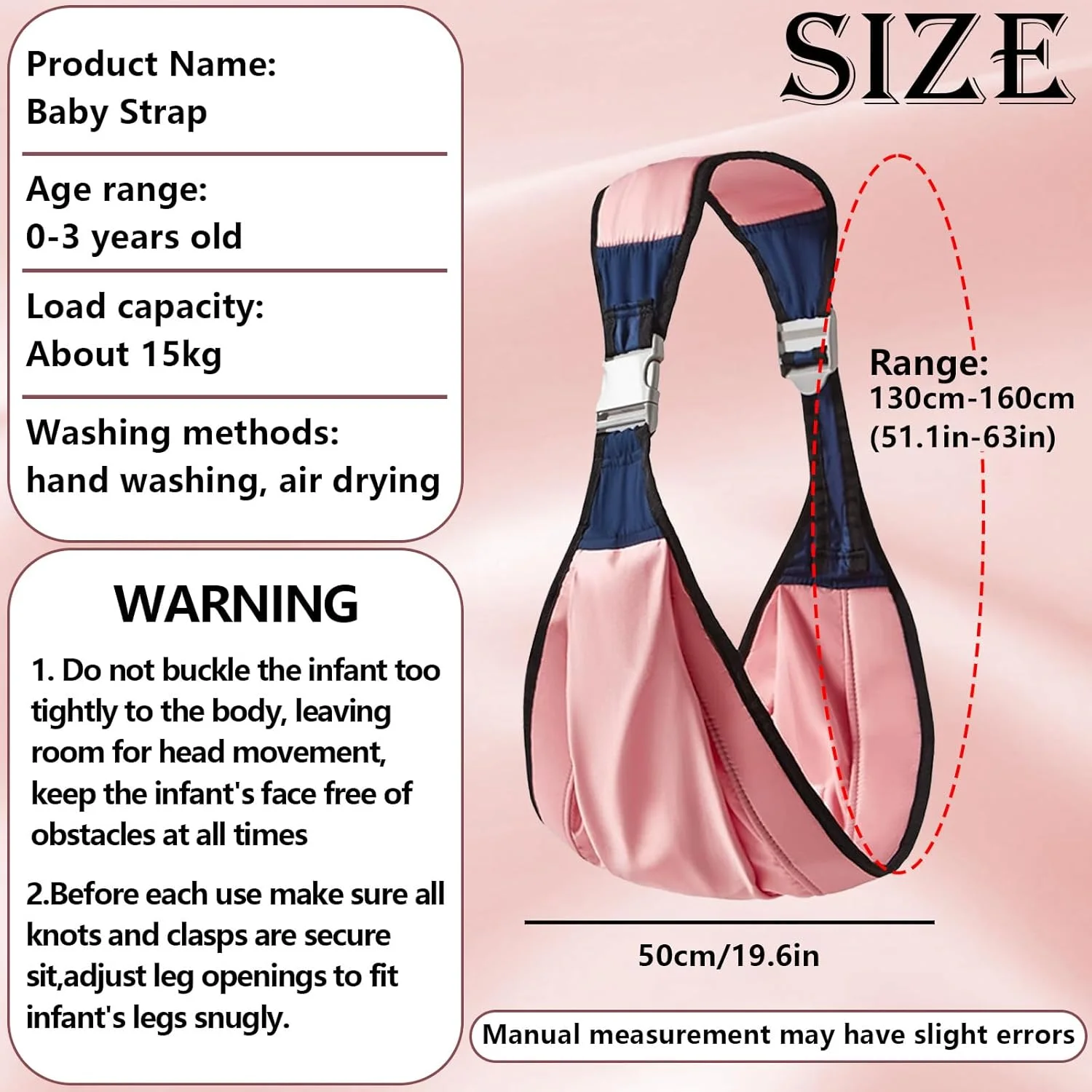 LHLZNB Breathable Baby Sling, Portable Adjustable Baby Carrier, Non-Slip Toddler Carrier,Baby Carrier Wrap, Quick Dry, Thick Shoulder Straps,Baby Hip Sling Carrier for Outdoor Use (Pink) LHLZNB Breathable Baby Sling, Portable Adjustable Baby Carrier, Non-Slip Toddler Carrier,Baby Carrier Wrap, Quick Dry, Thick Shoulder Straps,Baby Hip Sling Carrier for Outdoor Use (Pink)