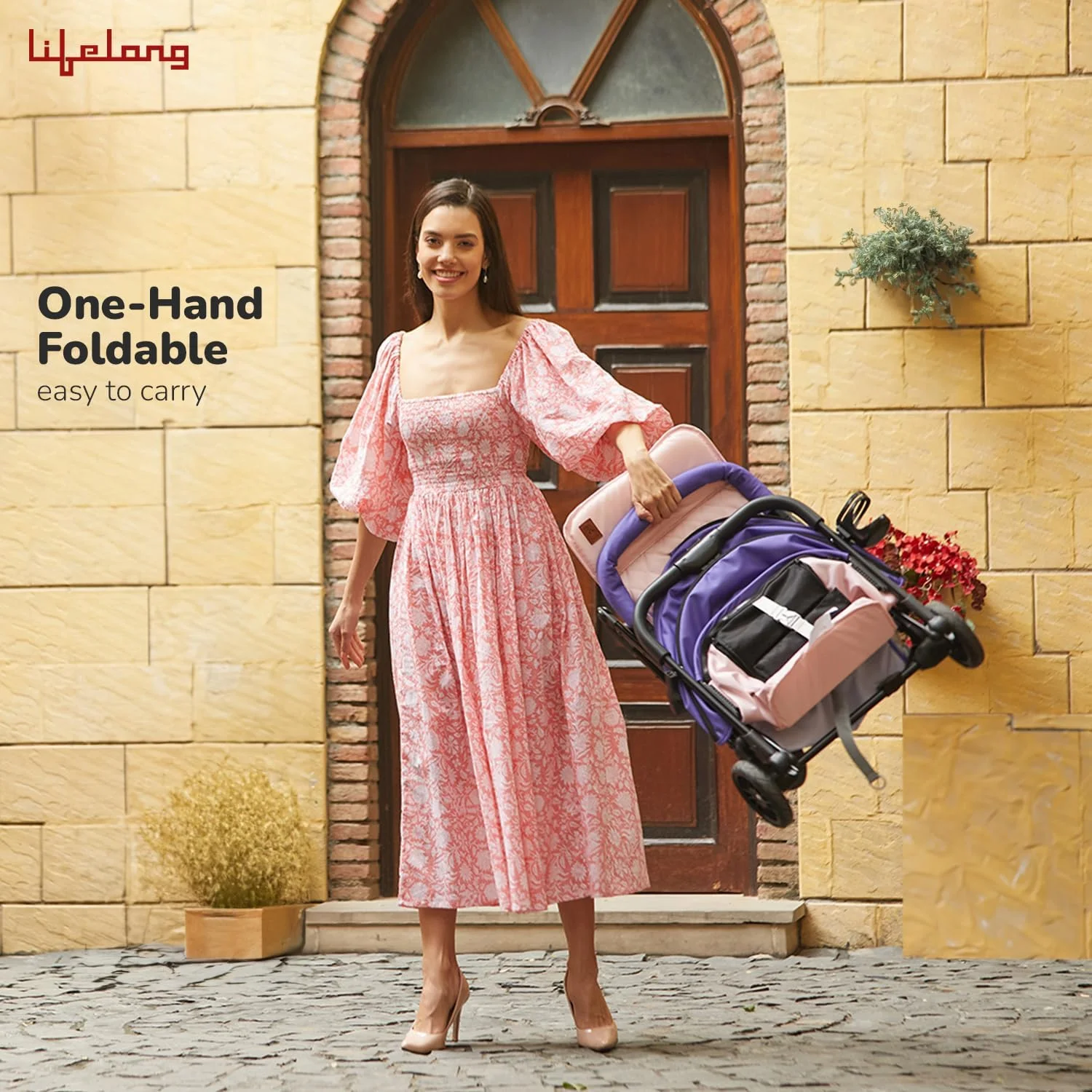 Lifelong Newborn/Toddler/Baby Stroller 0 to 3 Years -One Hand Foldable -Travel-Friendly Trolley- Lightweight Pram- 5 Point Safety Harness, 360° Swivel Suspension Wheel, Cup Holder & Mosquito Net, Blue Lifelong Newborn/Toddler/Baby Stroller 0 to 3 Years -One Hand Foldable -Travel-Friendly Trolley- Lightweight Pram- 5 Point Safety Harness, 360° Swivel Suspension Wheel, Cup Holder & Mosquito Net, Blue