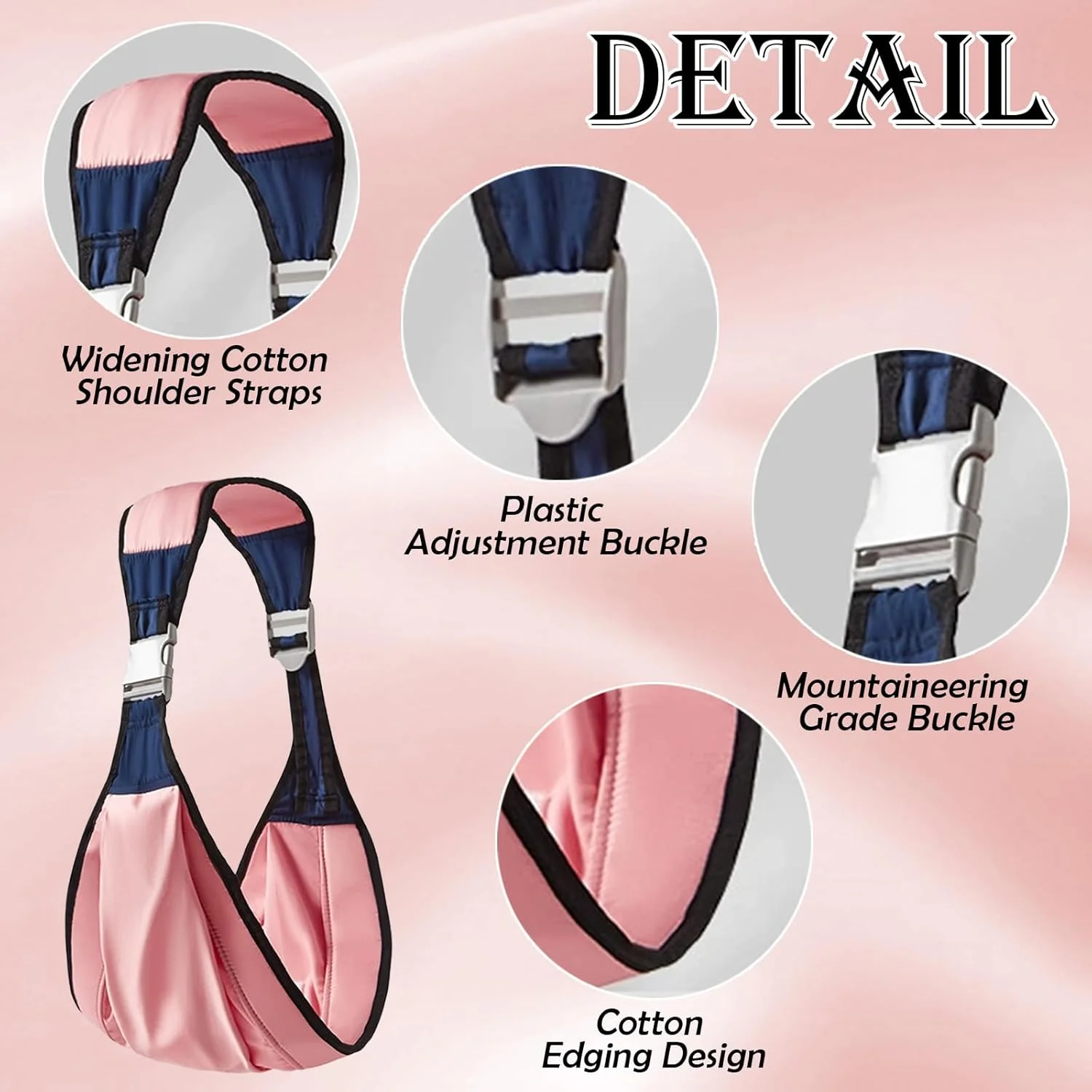LHLZNB Breathable Baby Sling, Portable Adjustable Baby Carrier, Non-Slip Toddler Carrier,Baby Carrier Wrap, Quick Dry, Thick Shoulder Straps,Baby Hip Sling Carrier for Outdoor Use (Pink) LHLZNB Breathable Baby Sling, Portable Adjustable Baby Carrier, Non-Slip Toddler Carrier,Baby Carrier Wrap, Quick Dry, Thick Shoulder Straps,Baby Hip Sling Carrier for Outdoor Use (Pink)