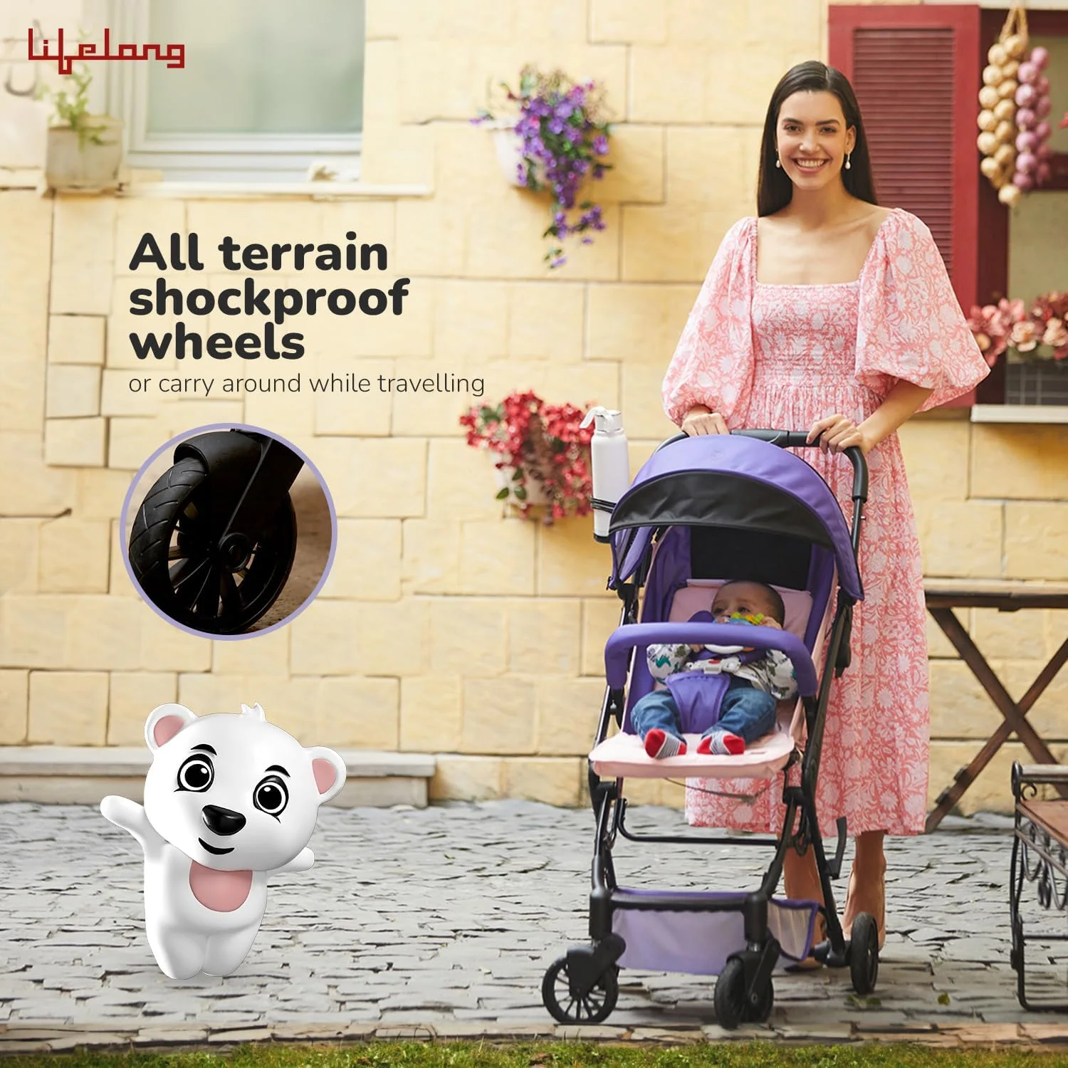 Lifelong Newborn/Toddler/Baby Stroller 0 to 3 Years -One Hand Foldable -Travel-Friendly Trolley- Lightweight Pram- 5 Point Safety Harness, 360° Swivel Suspension Wheel, Cup Holder & Mosquito Net, Blue Lifelong Newborn/Toddler/Baby Stroller 0 to 3 Years -One Hand Foldable -Travel-Friendly Trolley- Lightweight Pram- 5 Point Safety Harness, 360° Swivel Suspension Wheel, Cup Holder & Mosquito Net, Blue