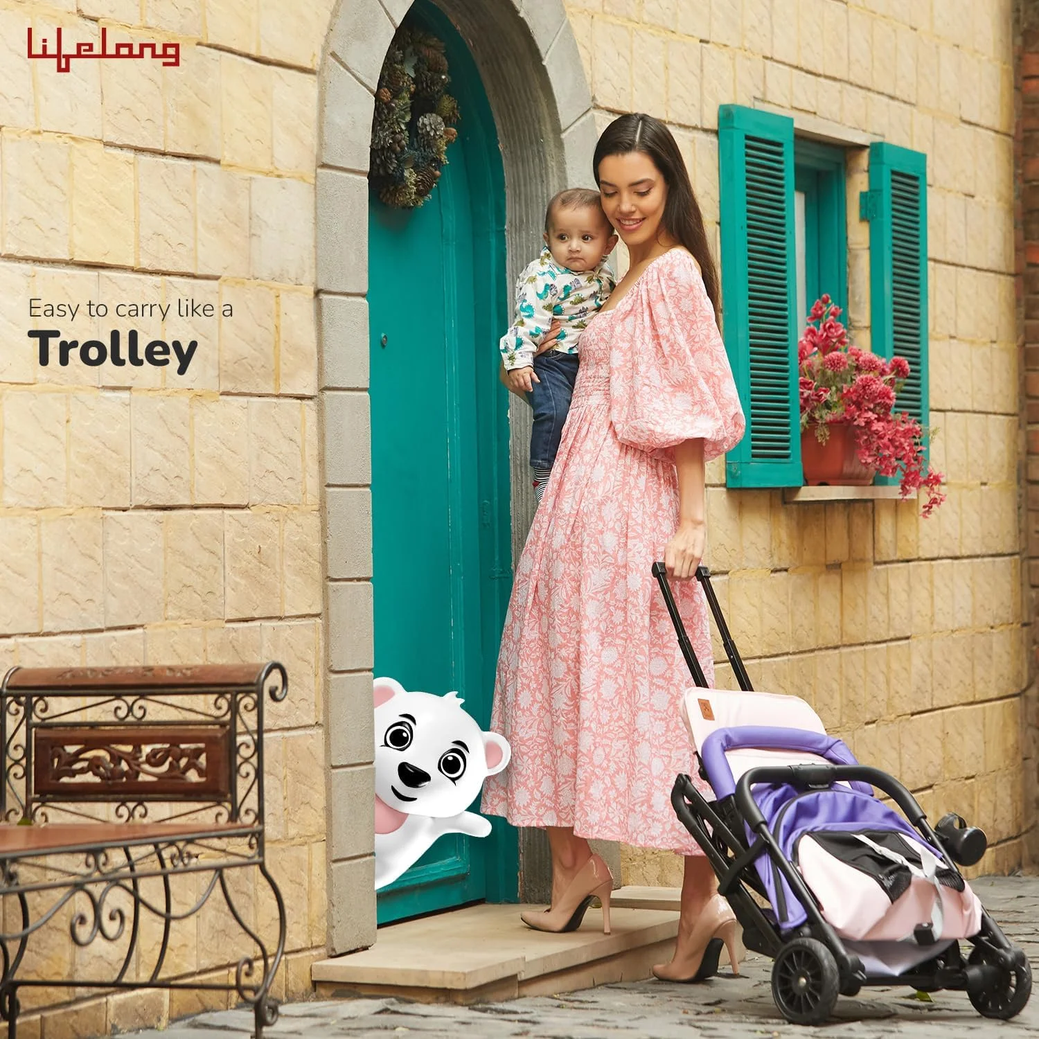 Lifelong Newborn/Toddler/Baby Stroller 0 to 3 Years -One Hand Foldable -Travel-Friendly Trolley- Lightweight Pram- 5 Point Safety Harness, 360° Swivel Suspension Wheel, Cup Holder & Mosquito Net, Blue Lifelong Newborn/Toddler/Baby Stroller 0 to 3 Years -One Hand Foldable -Travel-Friendly Trolley- Lightweight Pram- 5 Point Safety Harness, 360° Swivel Suspension Wheel, Cup Holder & Mosquito Net, Blue
