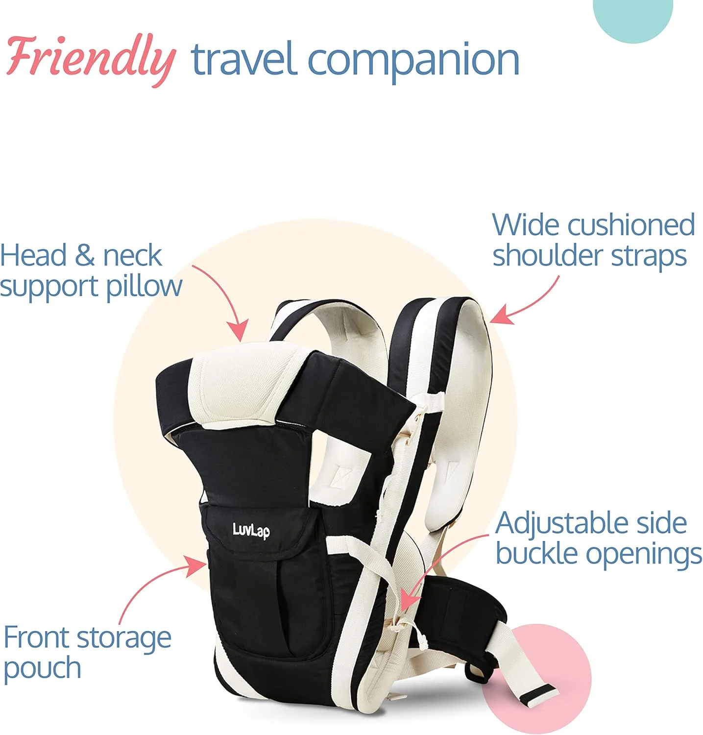 آغوشی کودک لاو لاپ مدل Elegant (مشکی)